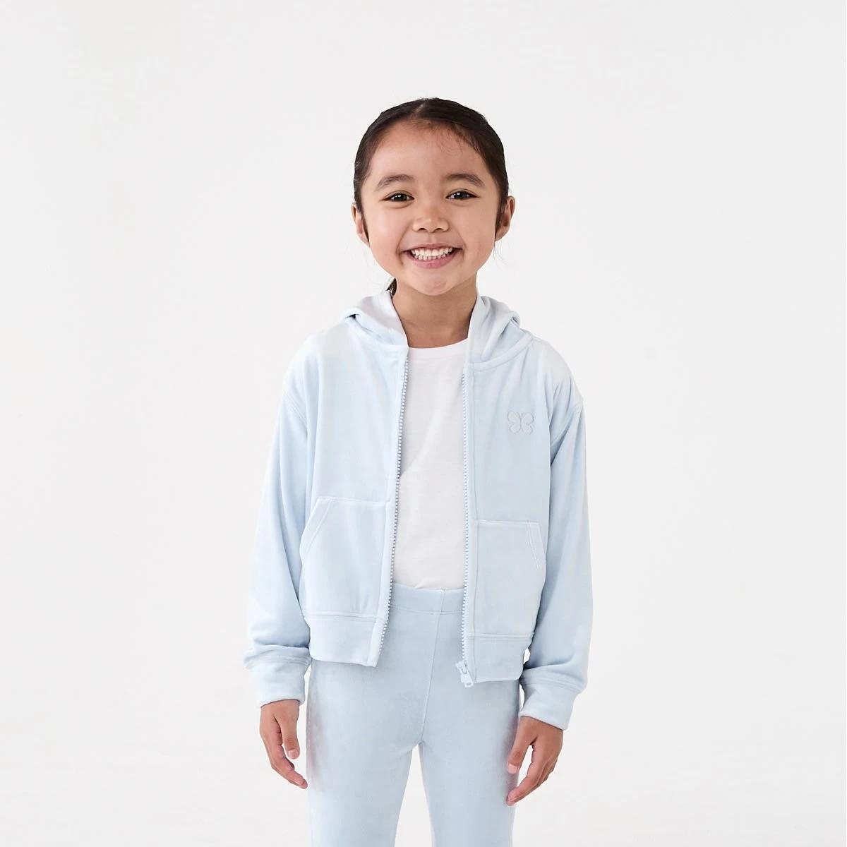 1 Velour Zip Through Sweatshirt Butterfly, 1 of 9