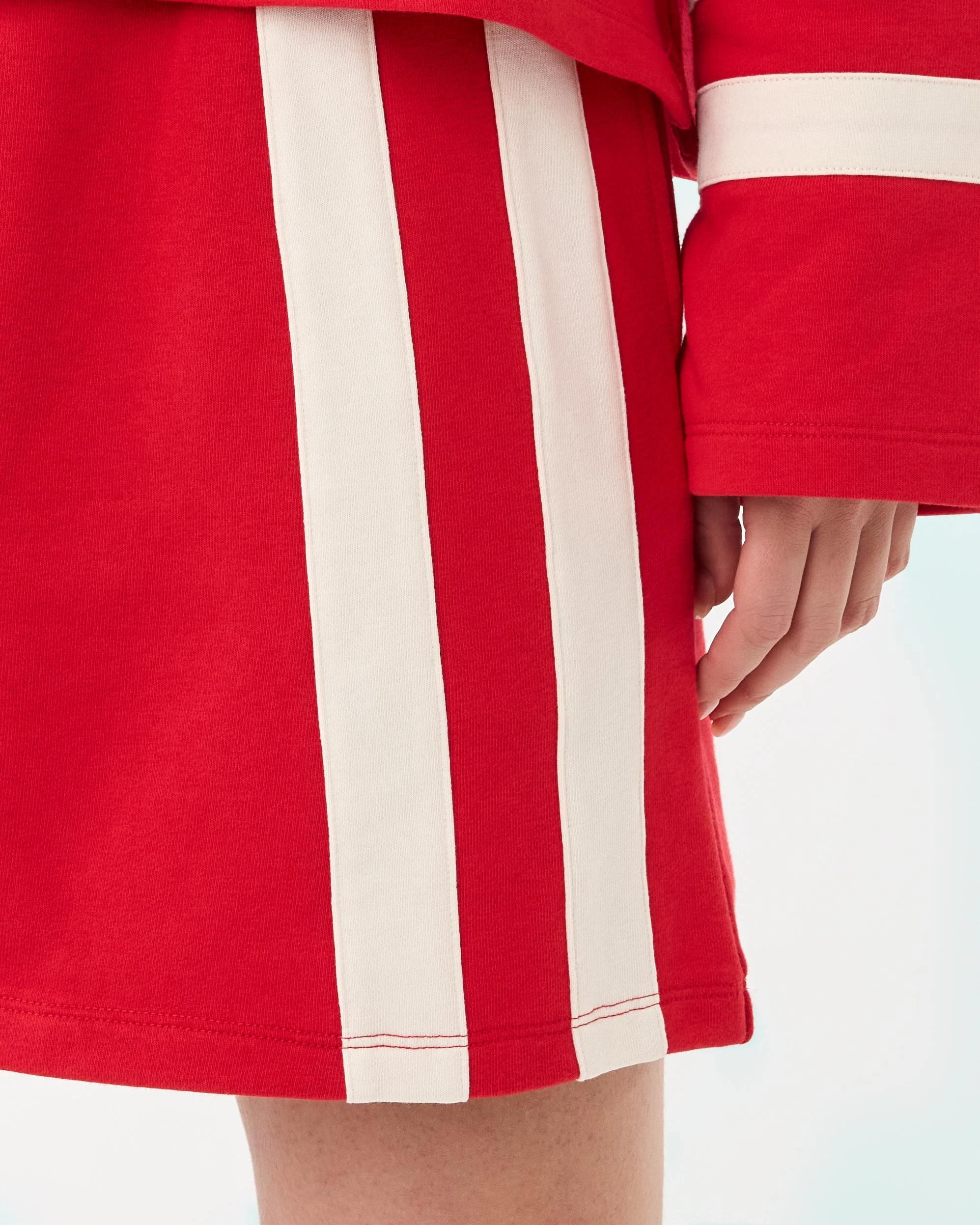 5 French Terry Stripe Skirt Strawberry, 5 of 6
