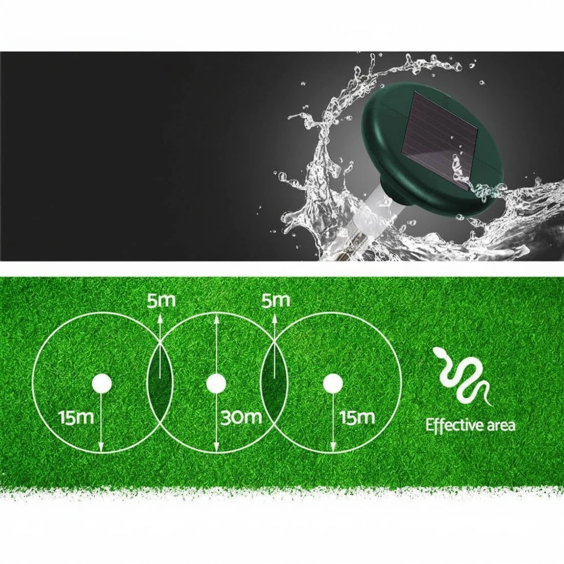 3 Gardeon Snake Repeller 10X Solar LED Multi Pulse Plus Pest Rodent Repellent - Black, 3 of 5