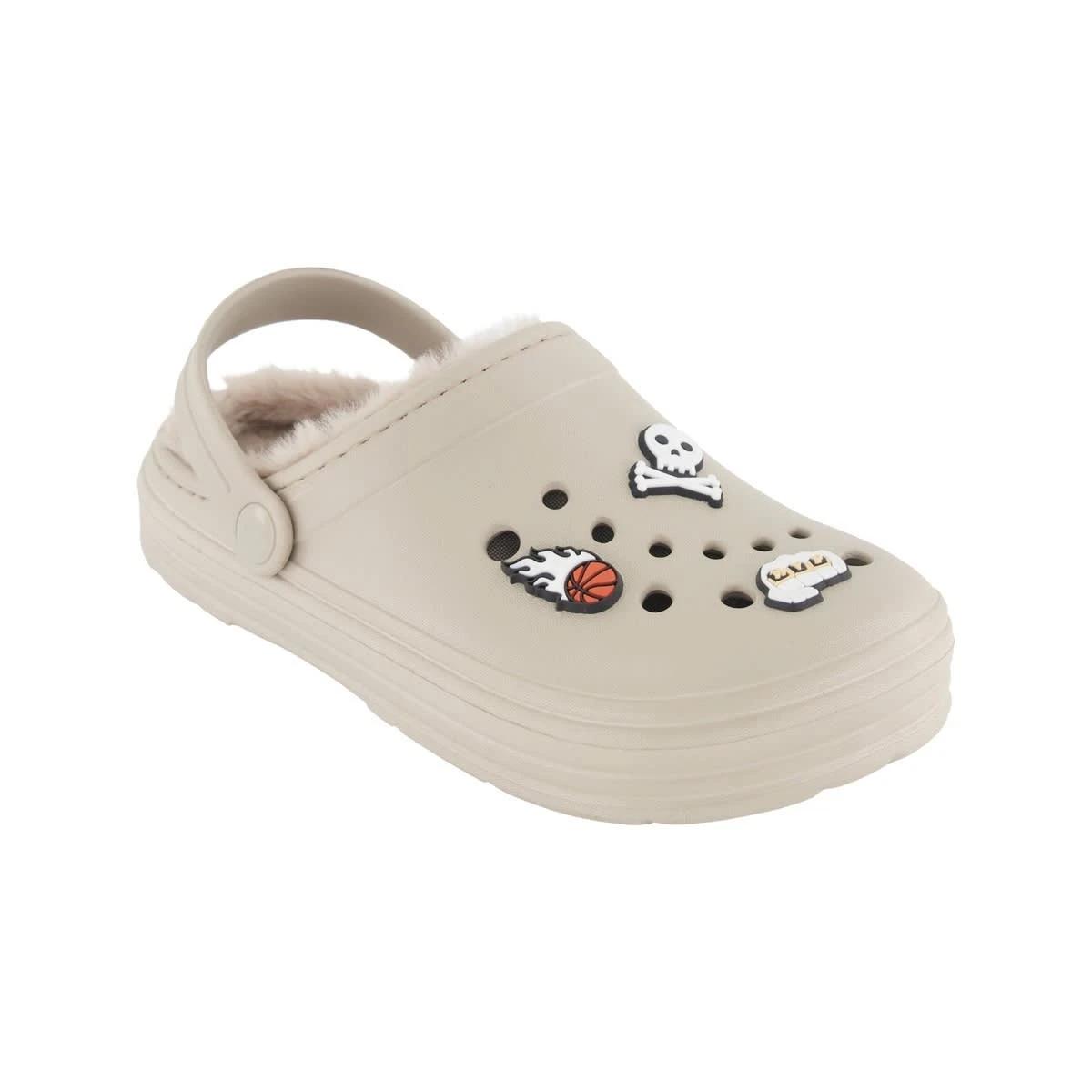 1 Senior Faux Fur Lined Clogs Stone, 1 of 4