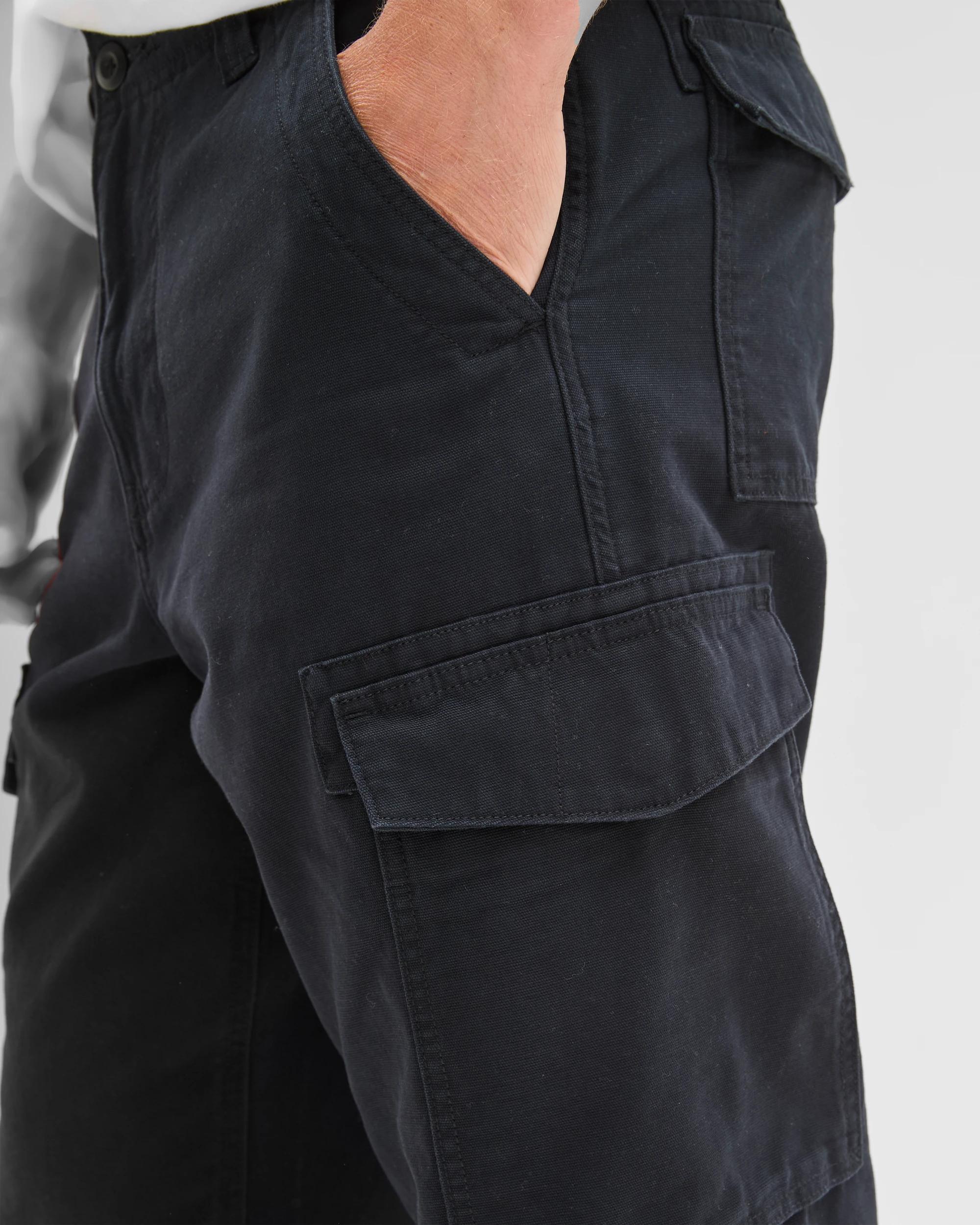6 Target Man Australian Cotton Regular Fit Cargo Pants BLACK, 6 of 7