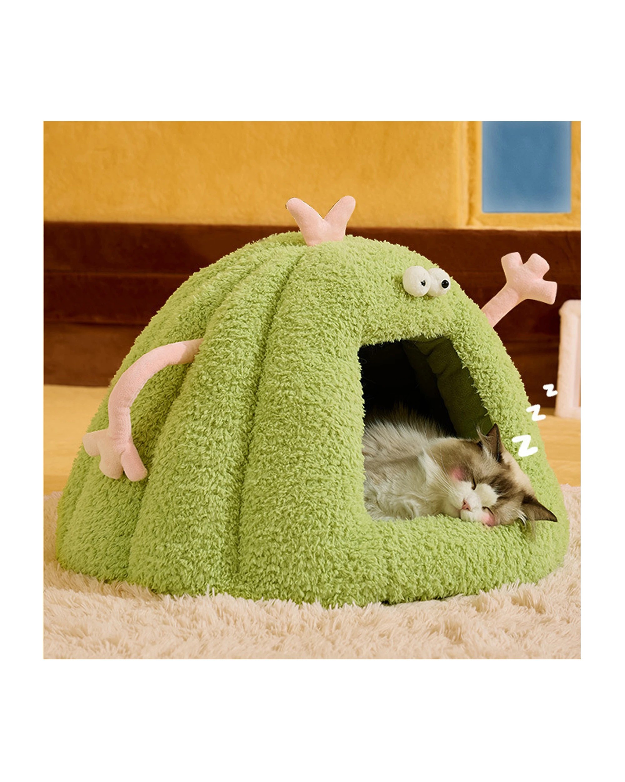 7 TODO Pet Nesting Bed Cushion 60cm x 45cm Soft Warm Dog Cat Sleeping Bed - Green, 7 of 7
