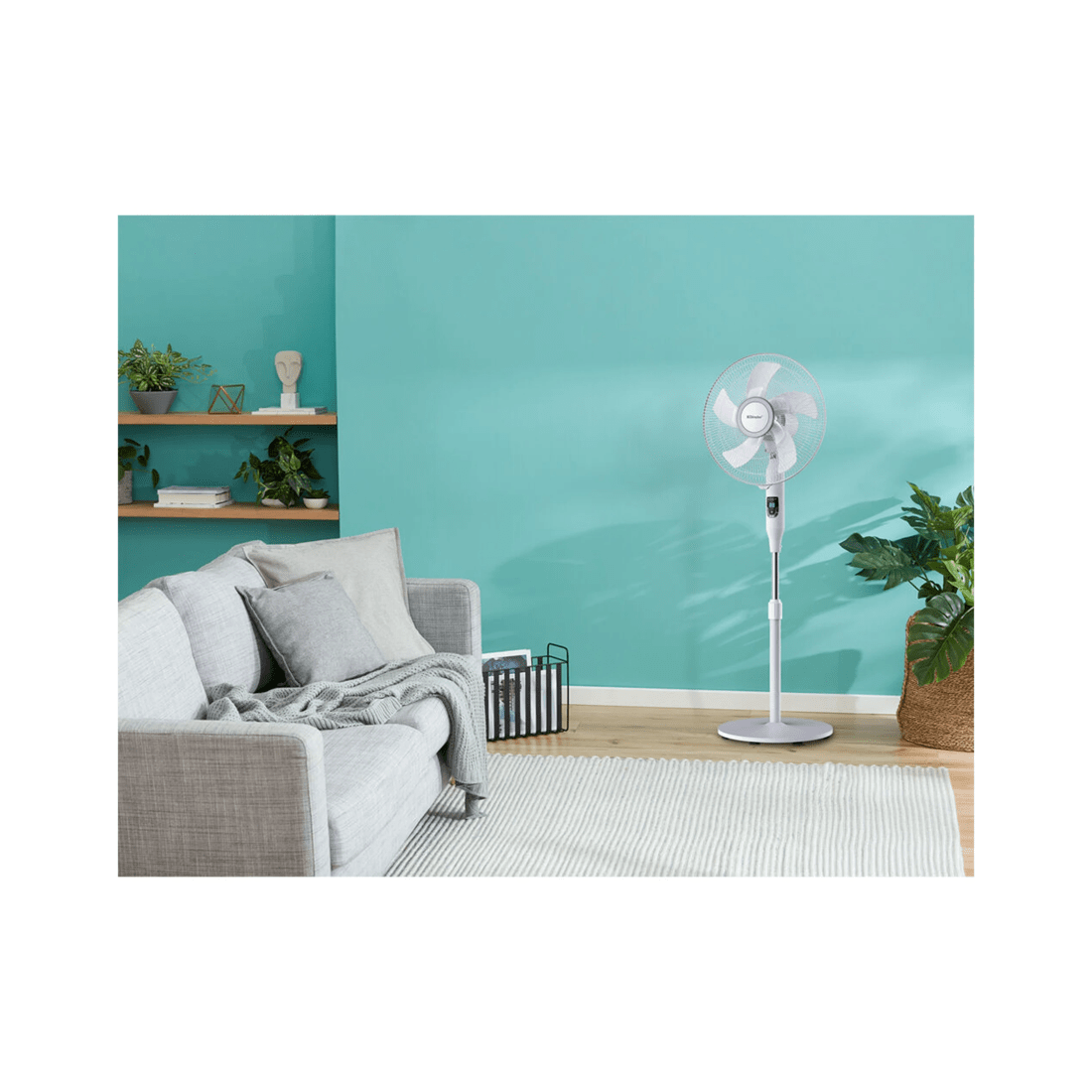 3 Dimplex 40cm DC Digital Pedestal Room Fan Oscillating 12 Speeds Remote Control
 - white, 3 of 3