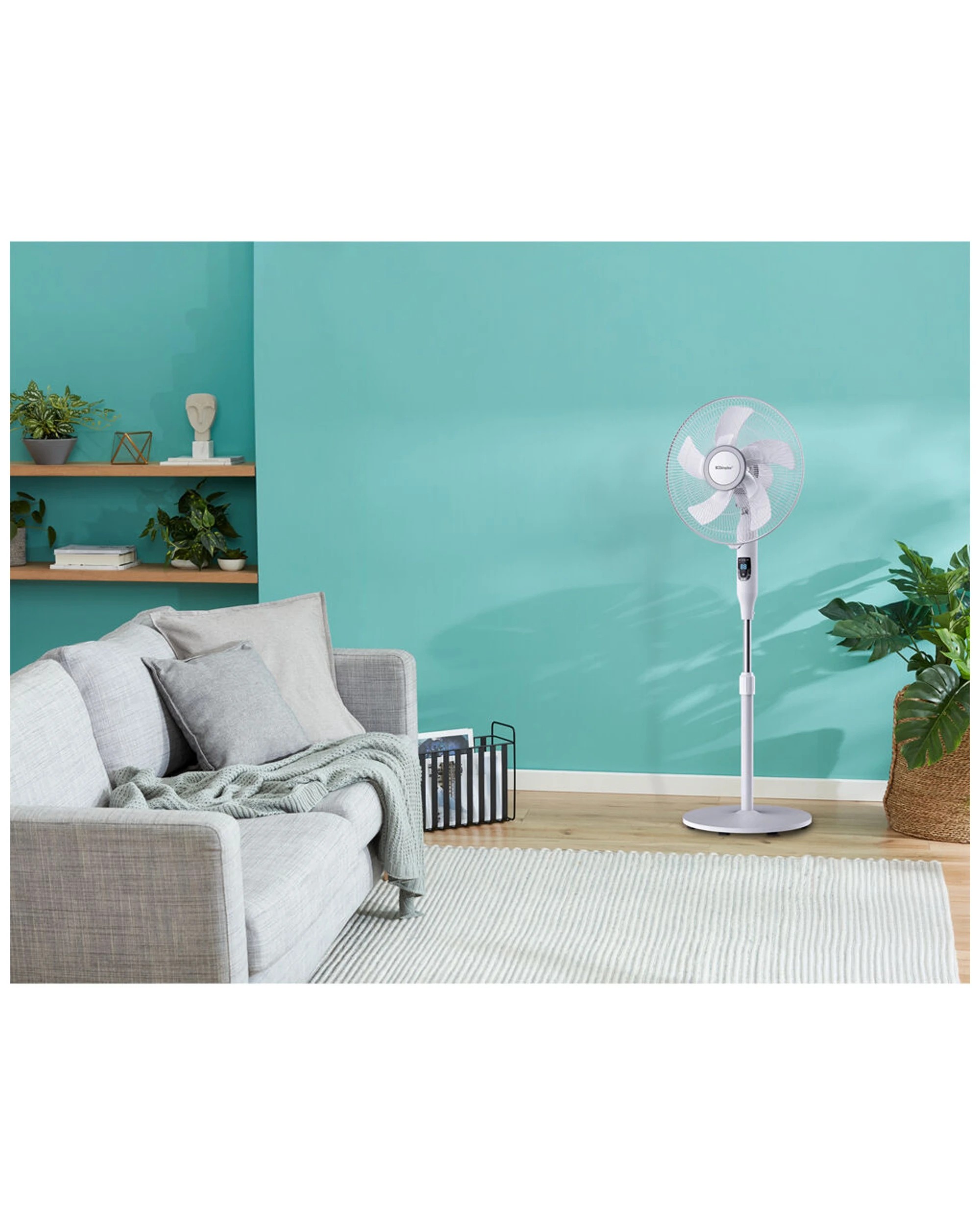 3 Dimplex 40cm DC Digital Pedestal Room Fan Oscillating 12 Speeds Remote Control
 - white, 3 of 3