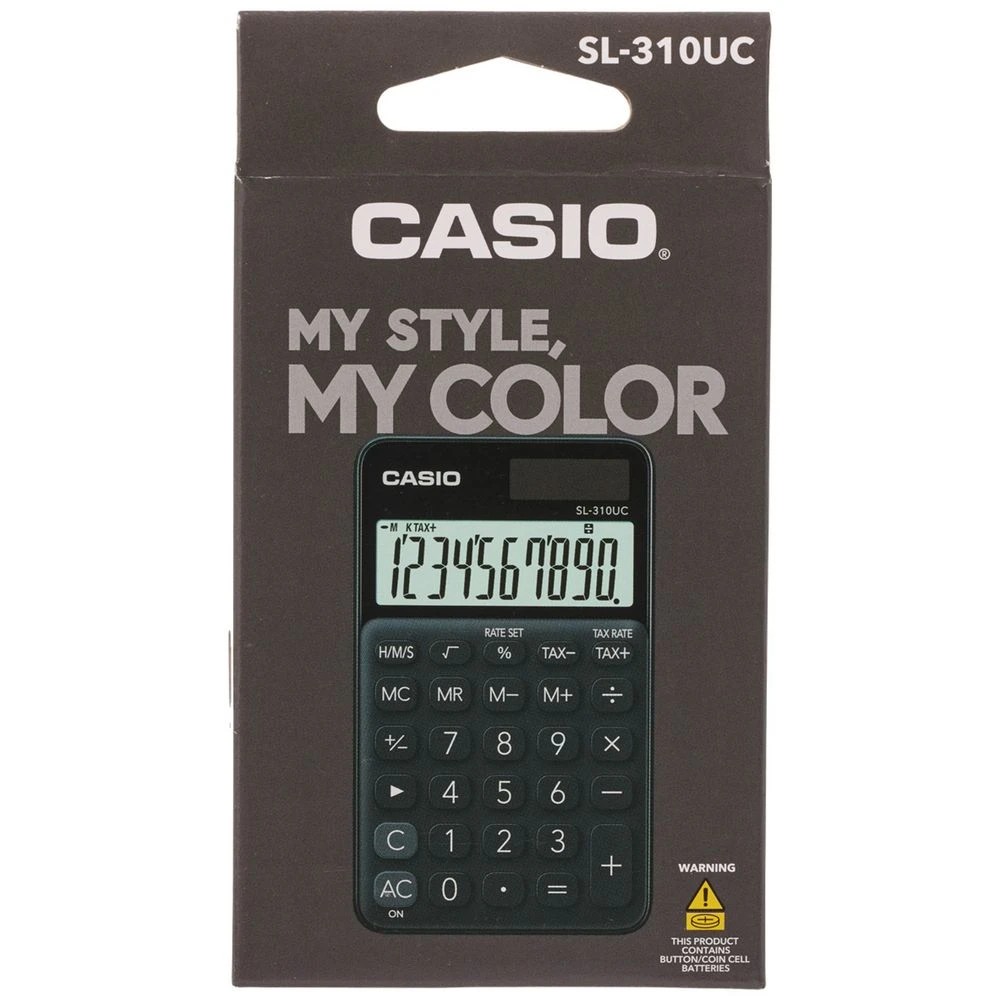 2 Casio 10 Digit Portable Calculator Black SL310UCBK, 2 of 3