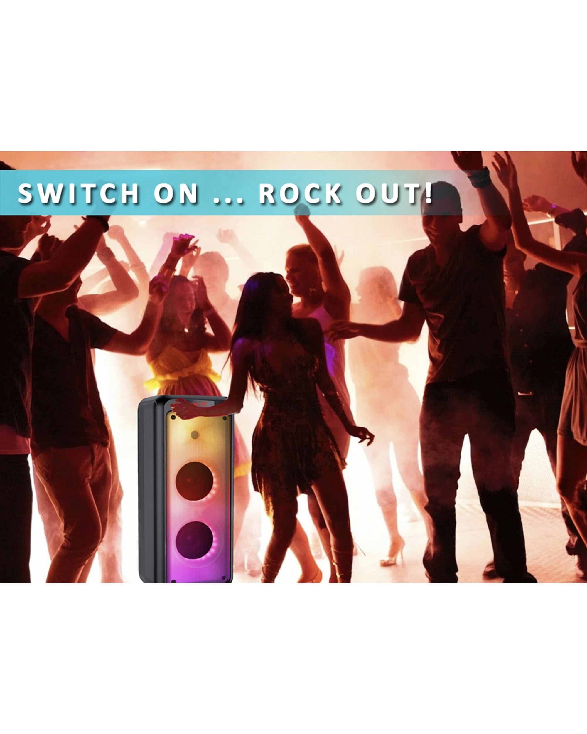 7 Sansai 400W Bluetooth Party LED Portable Electric Rechargeable Speaker With Remote - Black, 7 of 7