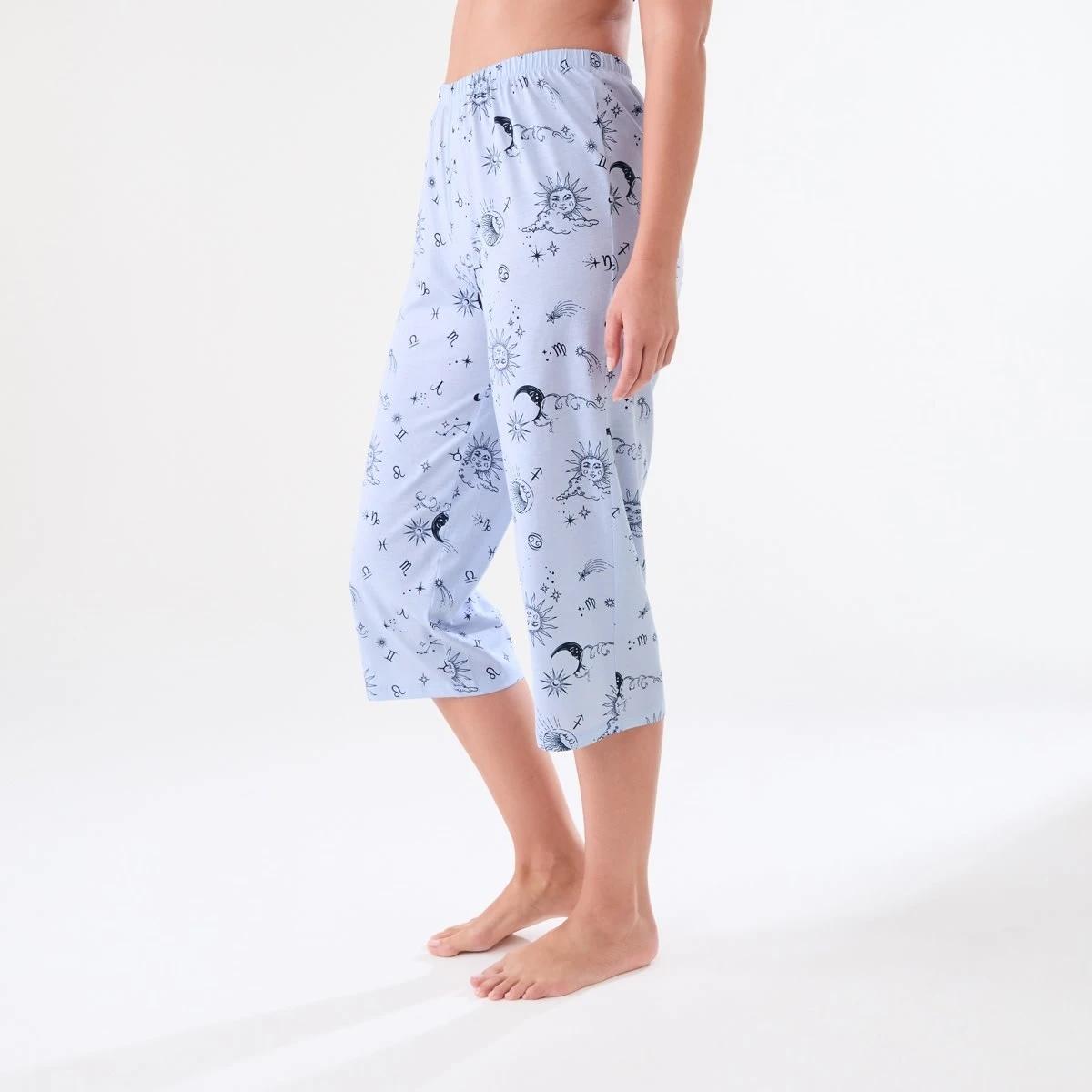 2 3/4 Print Knit Pants CELESTIAL HALOGEN BLUE, 2 of 4