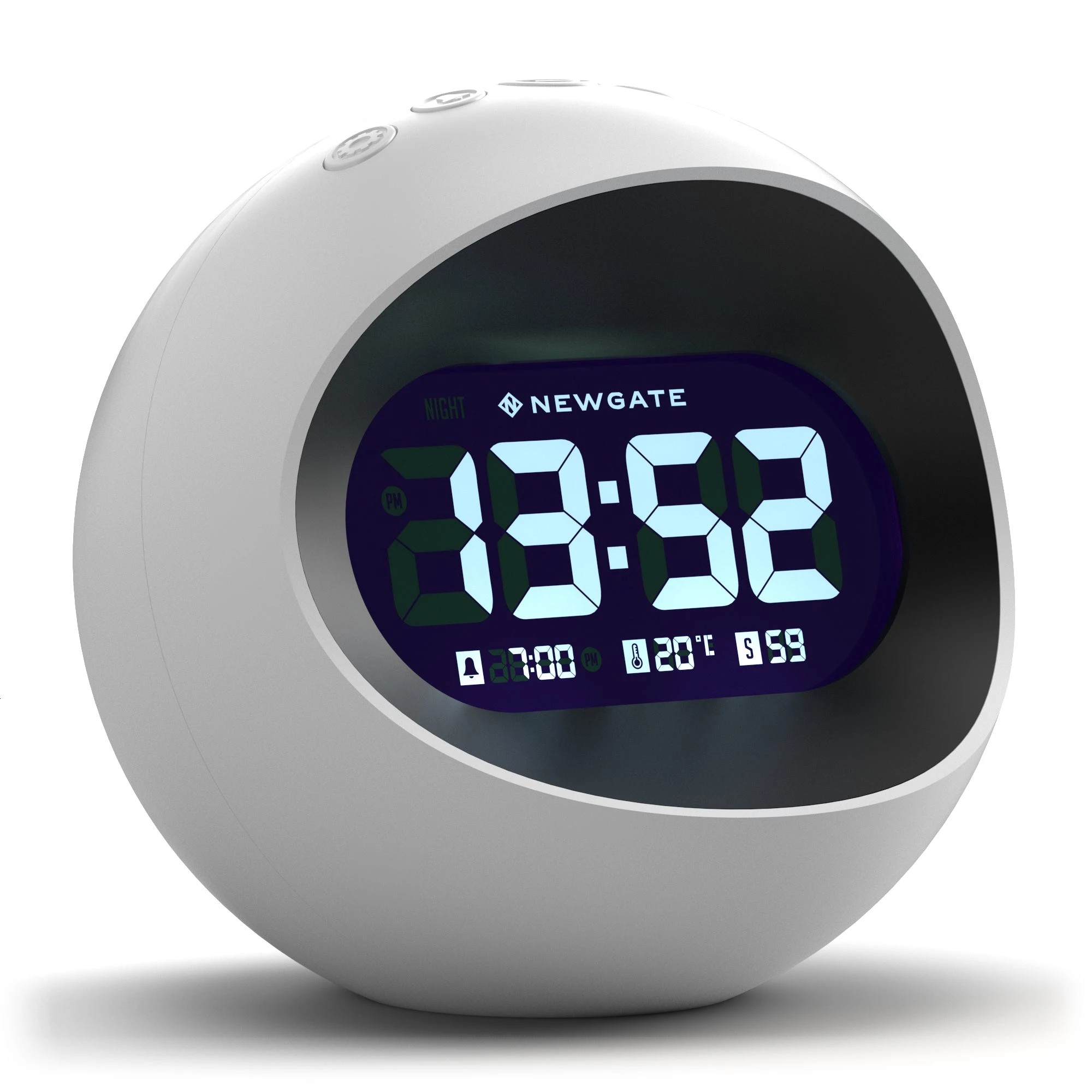2 Newgate Centre Of The Earth Lcd Alarm Clock White - White, 2 of 5