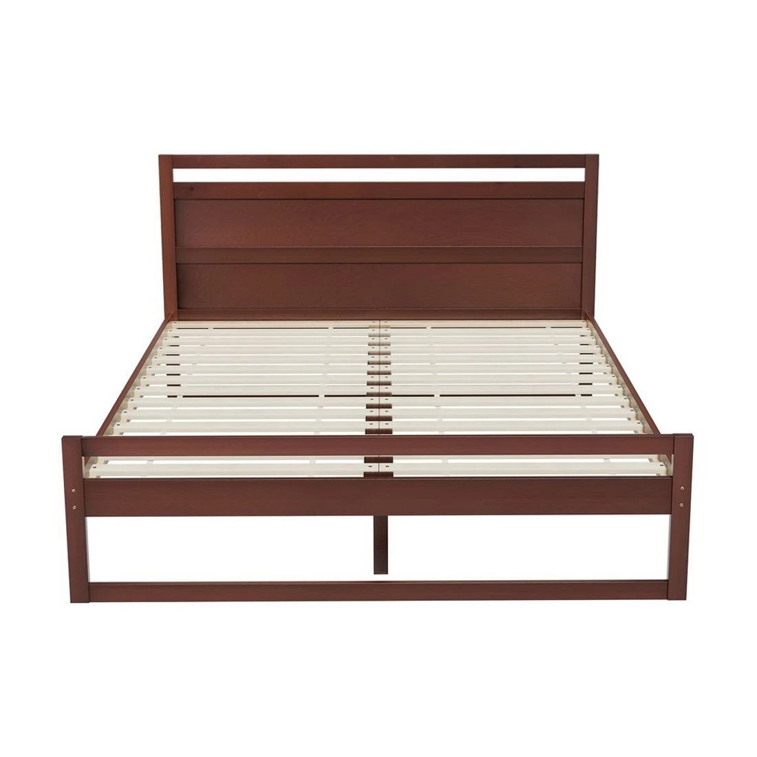 3 Artiss Bed Frame Double Size Wooden Walnut WITTON - Brown, 3 of 7