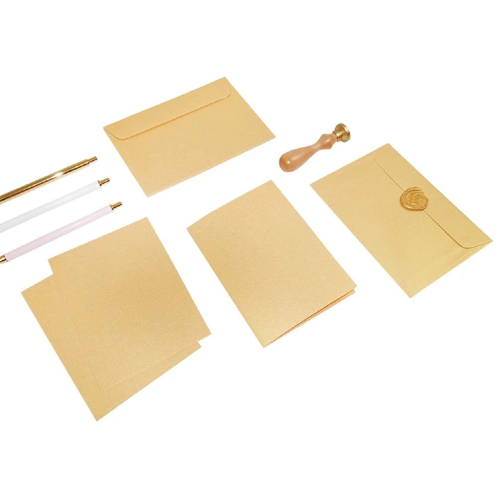 4 Quill C6 Envelopes Metallique Autumn Gold 10 Pack, 4 of 5