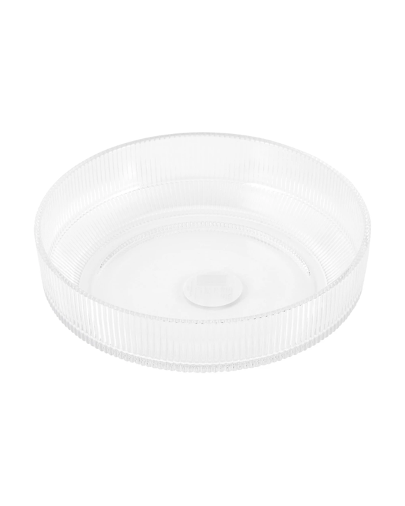 Clear Glass Linear Salad Bowl