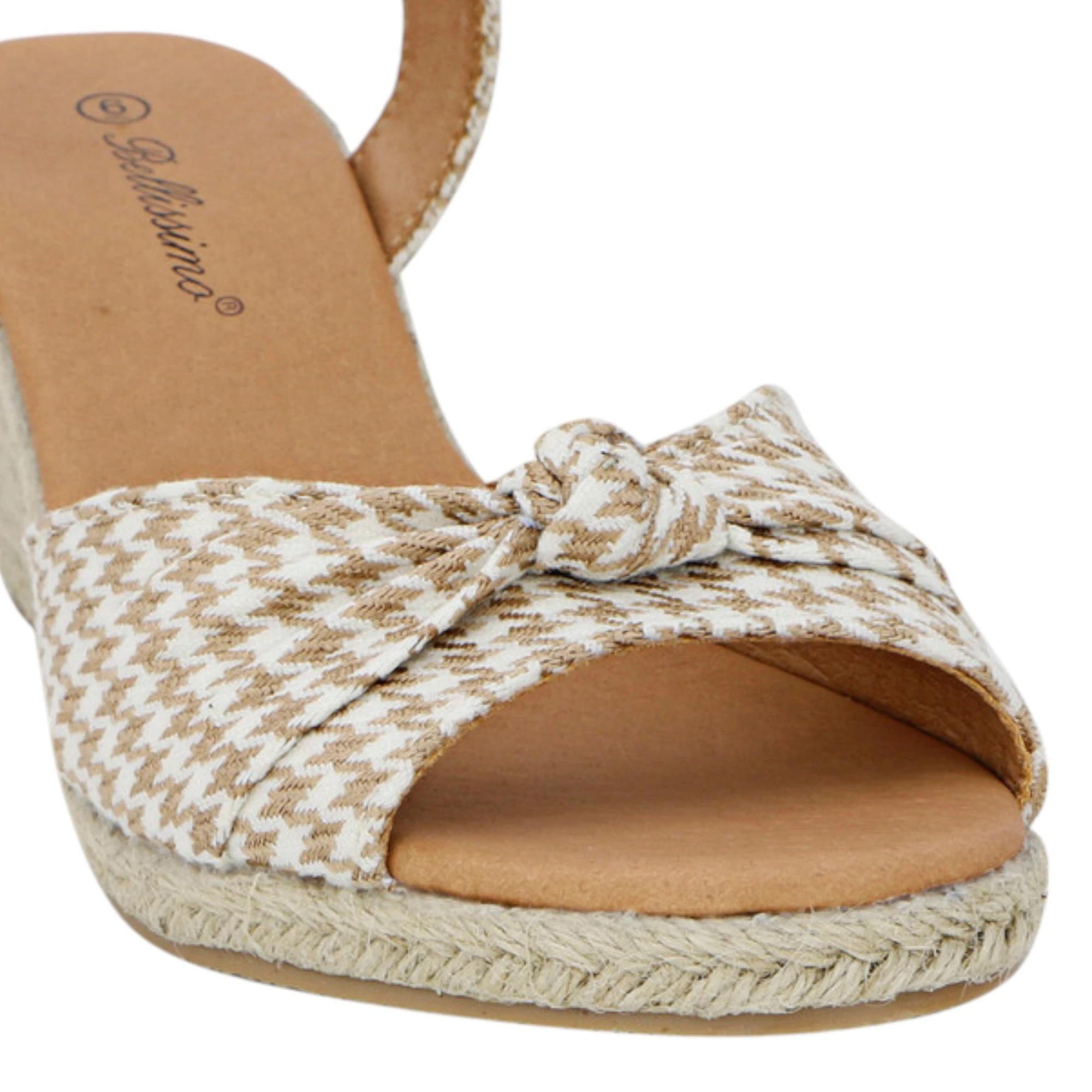 3 Bellissimo Womens Lou Wedge Sandals TAN MULTI, 3 of 3