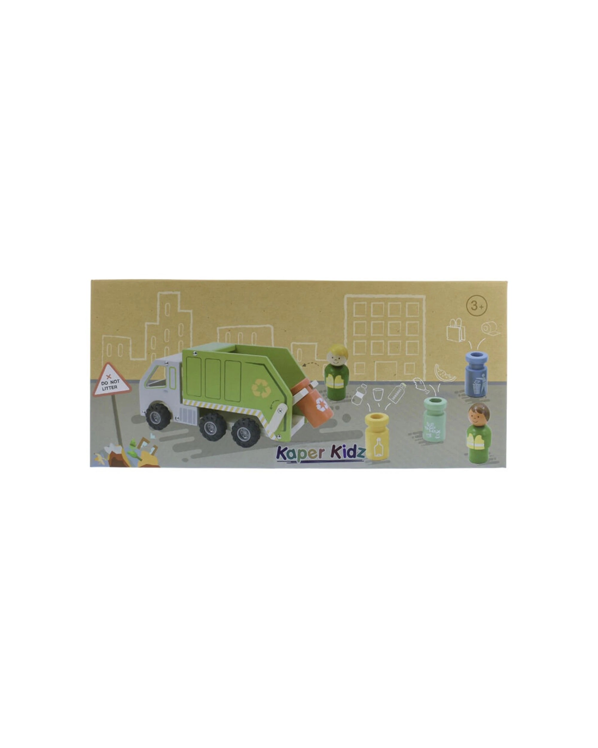 5 Kaper Kidz Wooden Recycling Garbage Truck Kids Toy Playset - Multi, 5 of 6