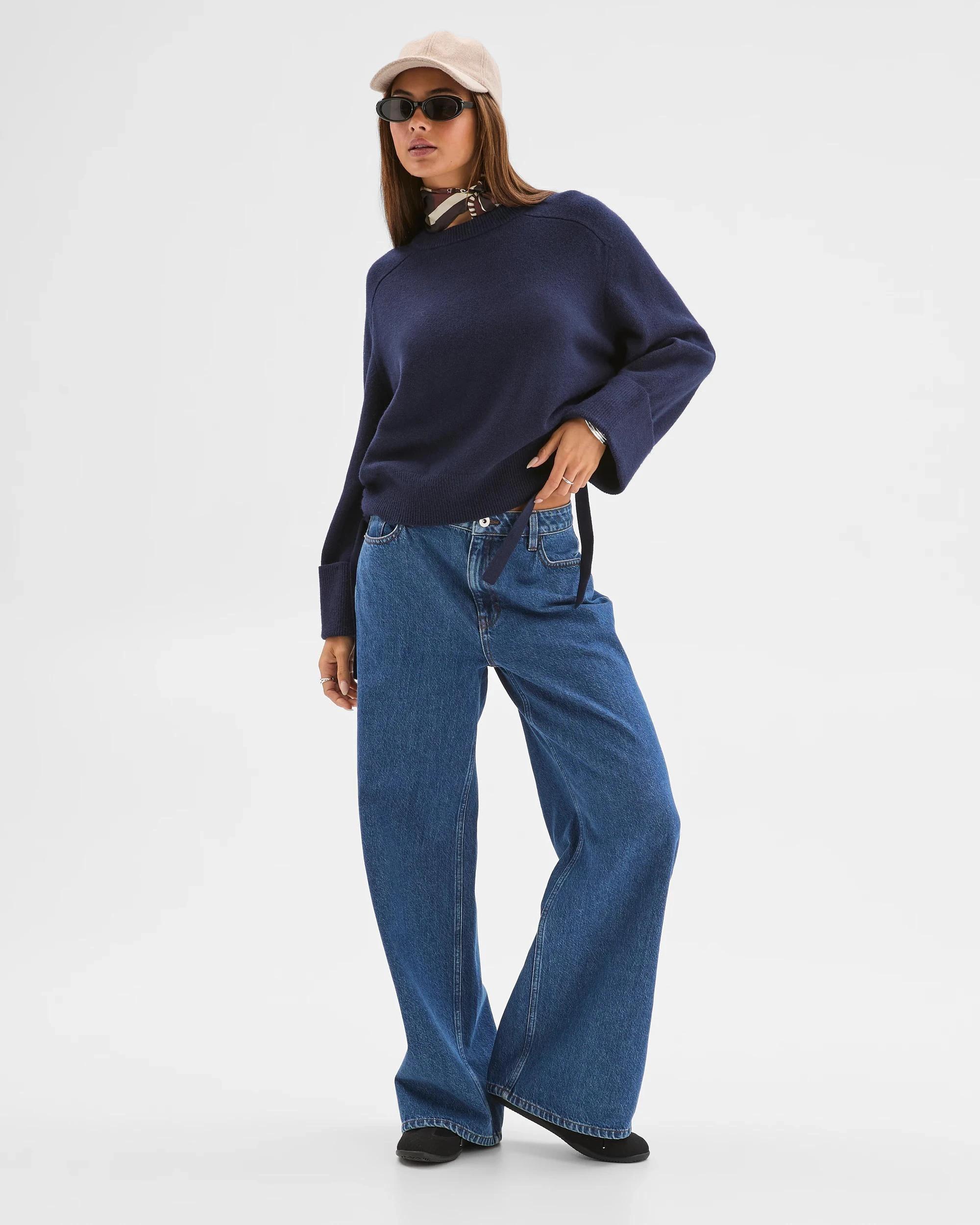 2 Lily Loves Gathered Detail Jumper INK BLUE, 2 of 8