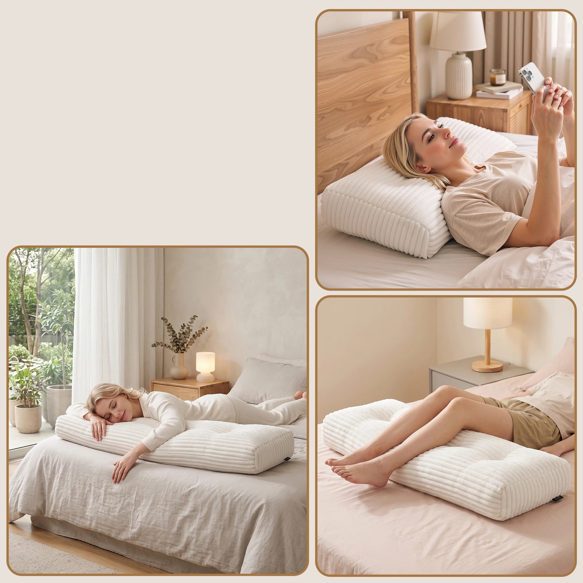 8 Giselle Bedding Sofa Reading Wedge Pillow Headboard Shredded Foam Support - Double Bed - White, 8 of 9