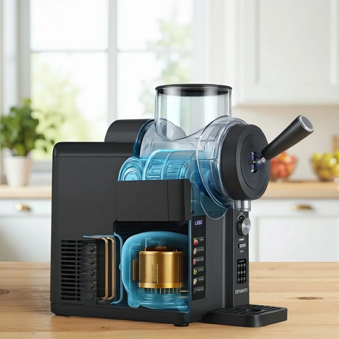 4 Devanti 6in1 Slushie Machine Ice Cream Maker 2L Frozen Smoothies Milkshakes - Black, 4 of 7