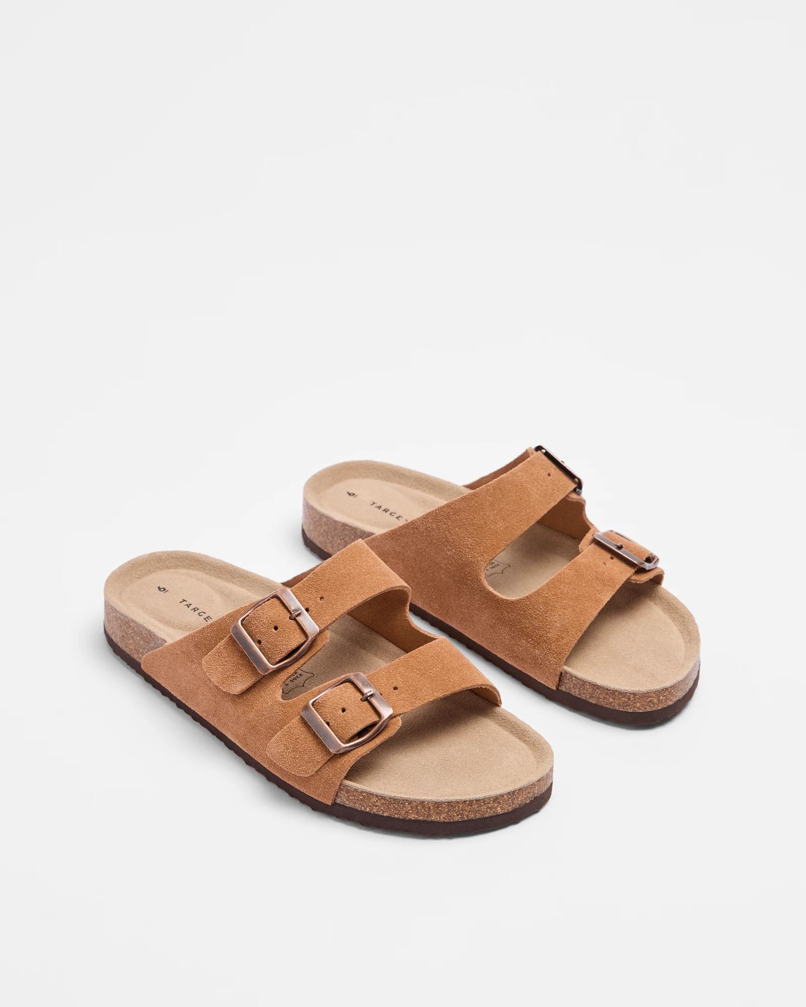 2 Target Womens Genuine Leather Moulded Cork Sandal TAN, 2 of 2