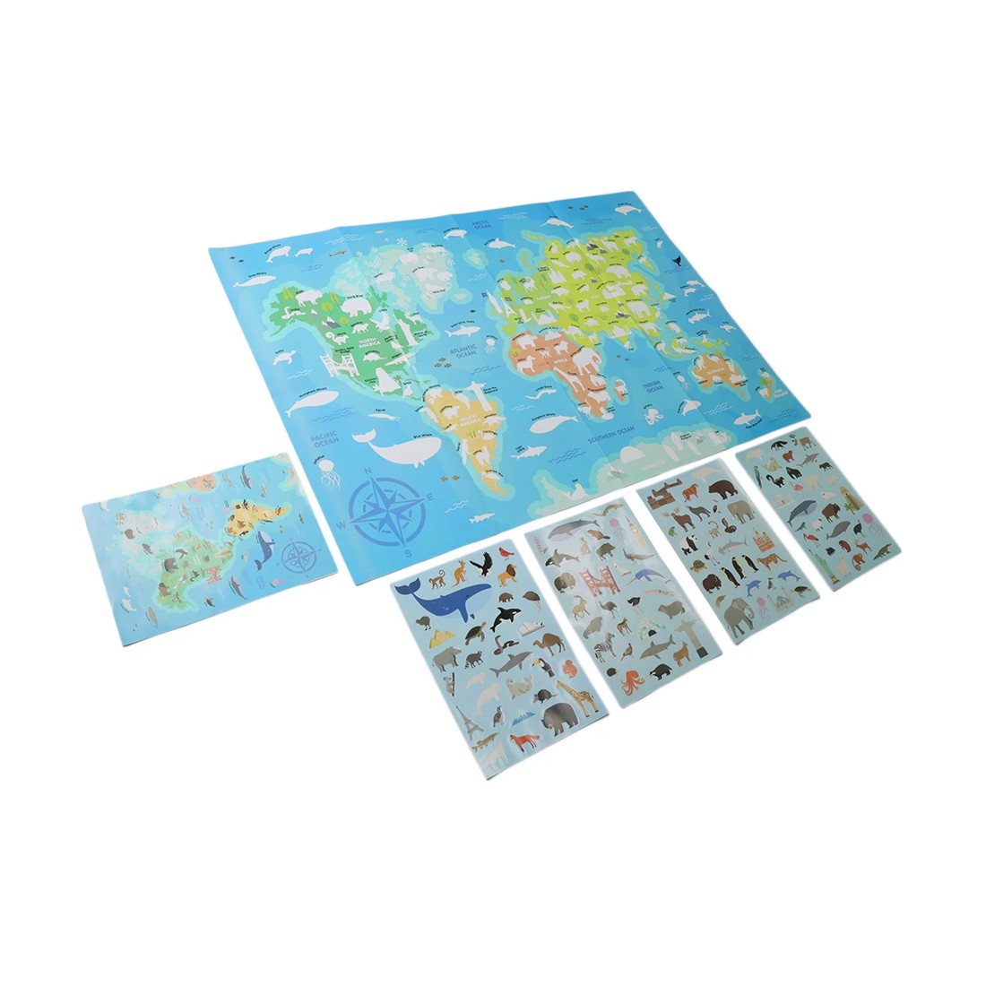 2 Learn About The World Map Giant Educational Poster and Stickers, 2 of 5