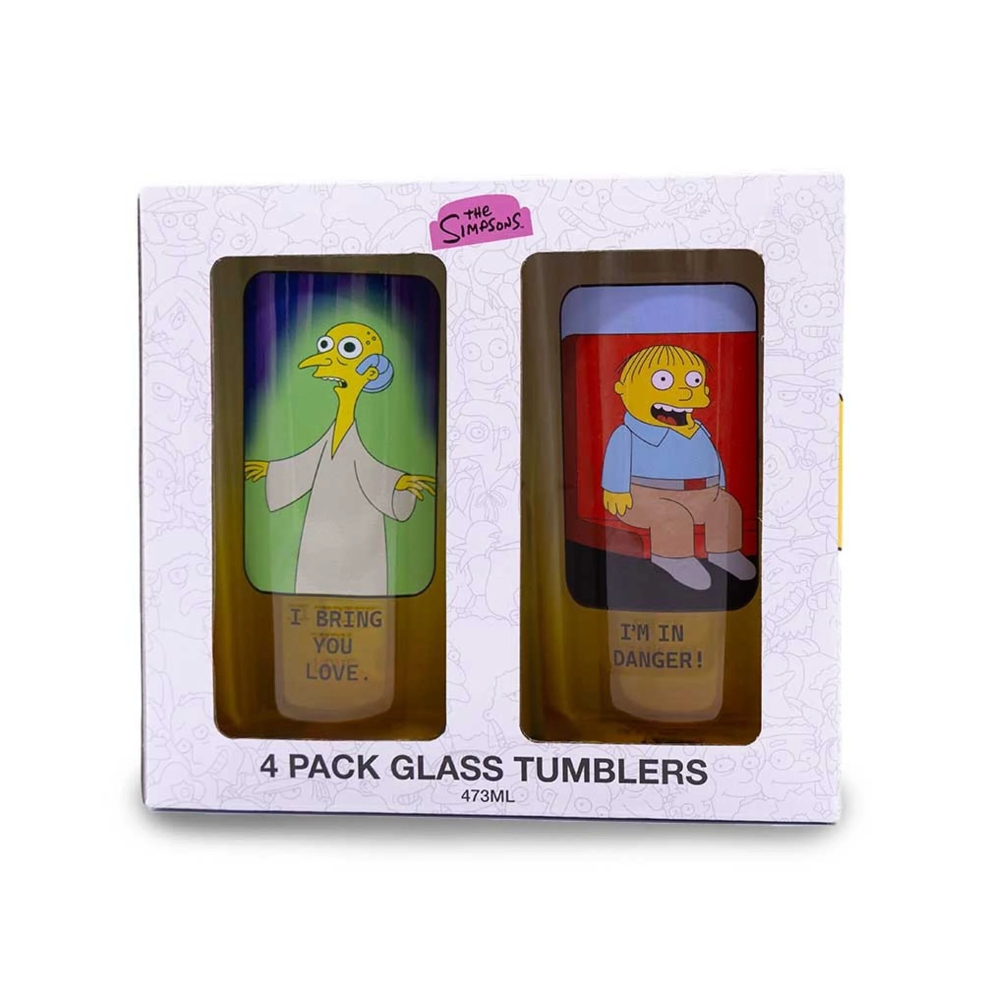 3 The Simpsons - Springfield Characters Memes Glass 4-Pack, 3 of 4