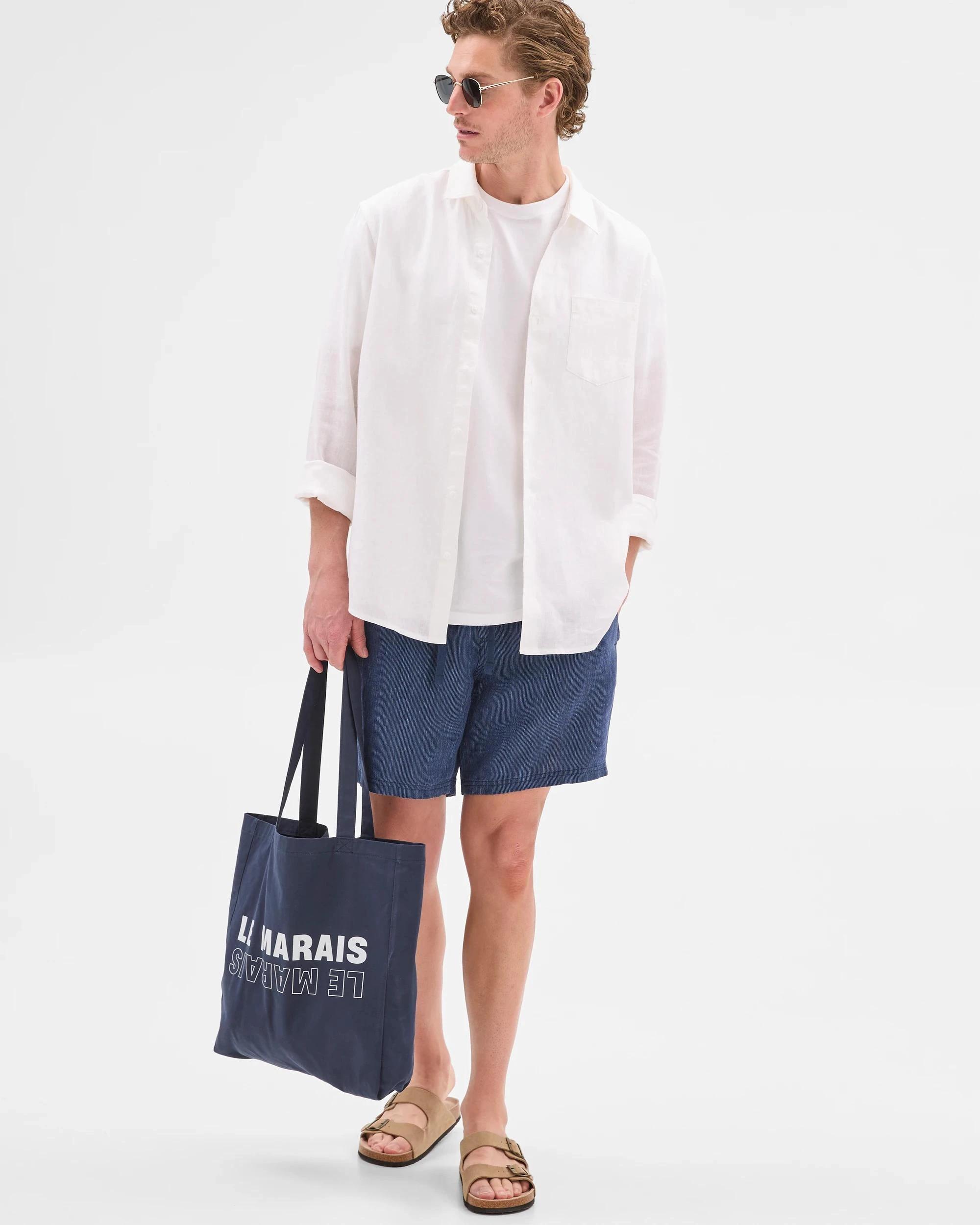 6 Target European Linen Stripe Shorts DARK BLUE, 6 of 6