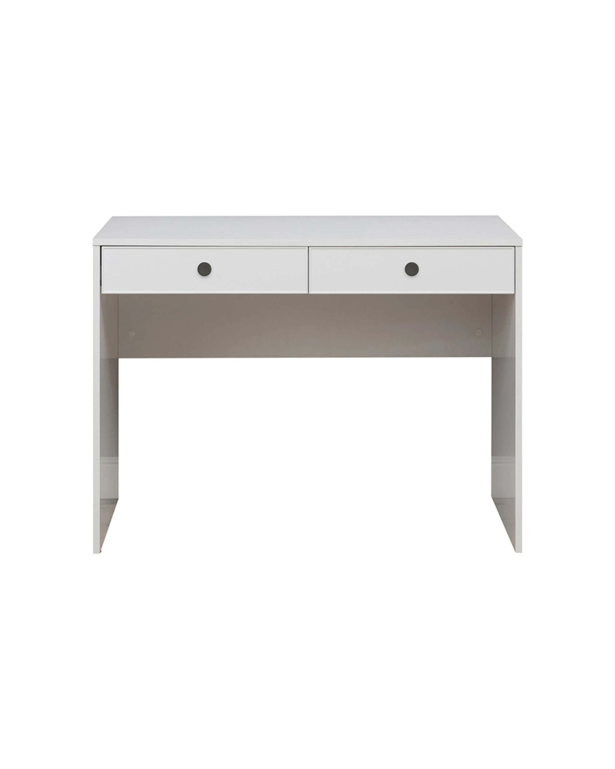 3 European Cabinetry Odessa Slim Front Furniture Desk Round Handle - White, 3 of 3