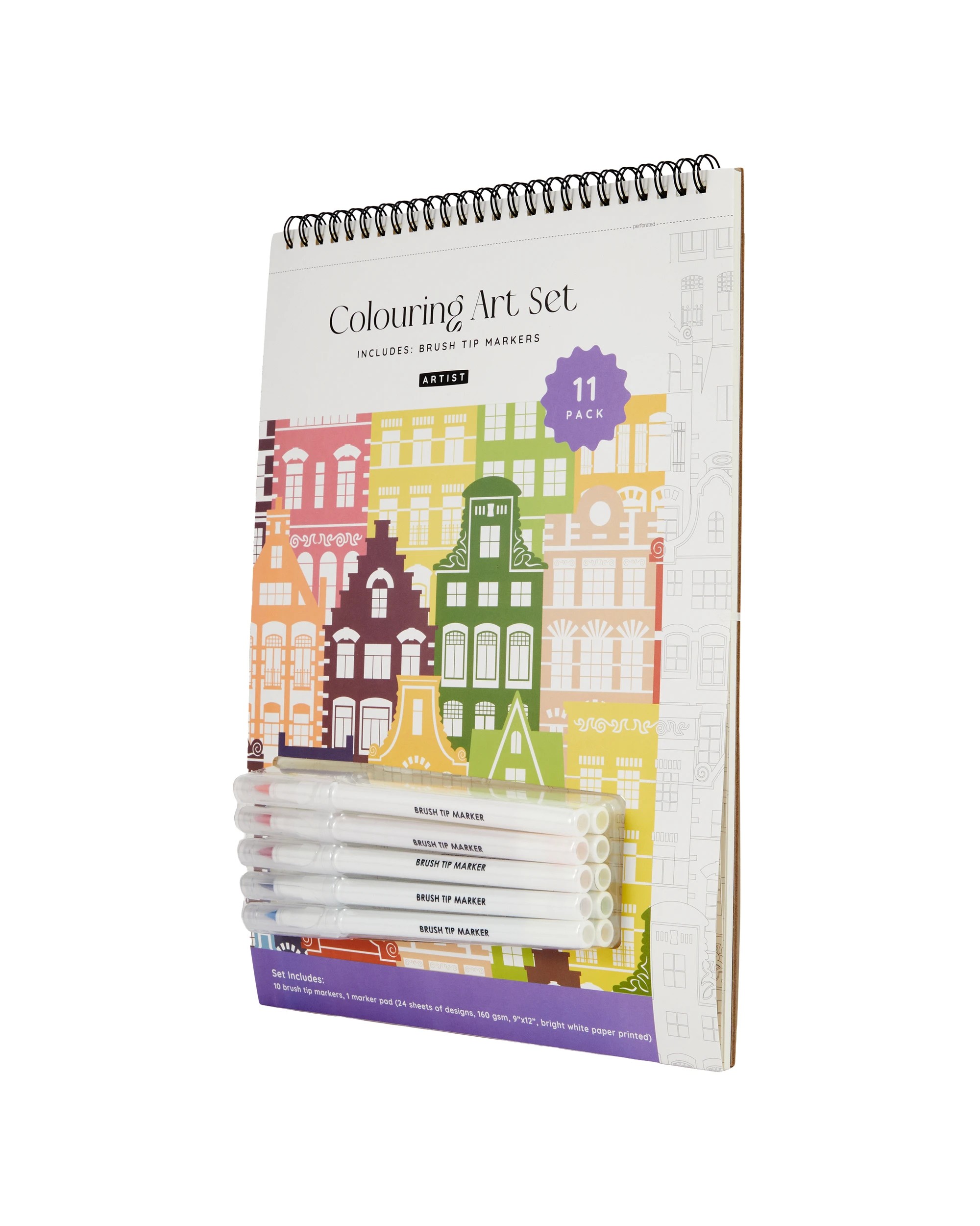3 11 Pack Colouring Art Set - Buildings, 3 of 5