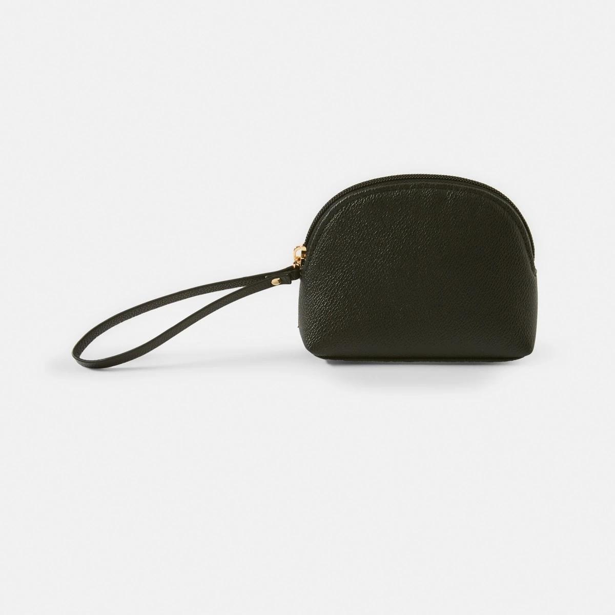 1 Zip Around Textured Woven Coin Purse Black, 1 of 4