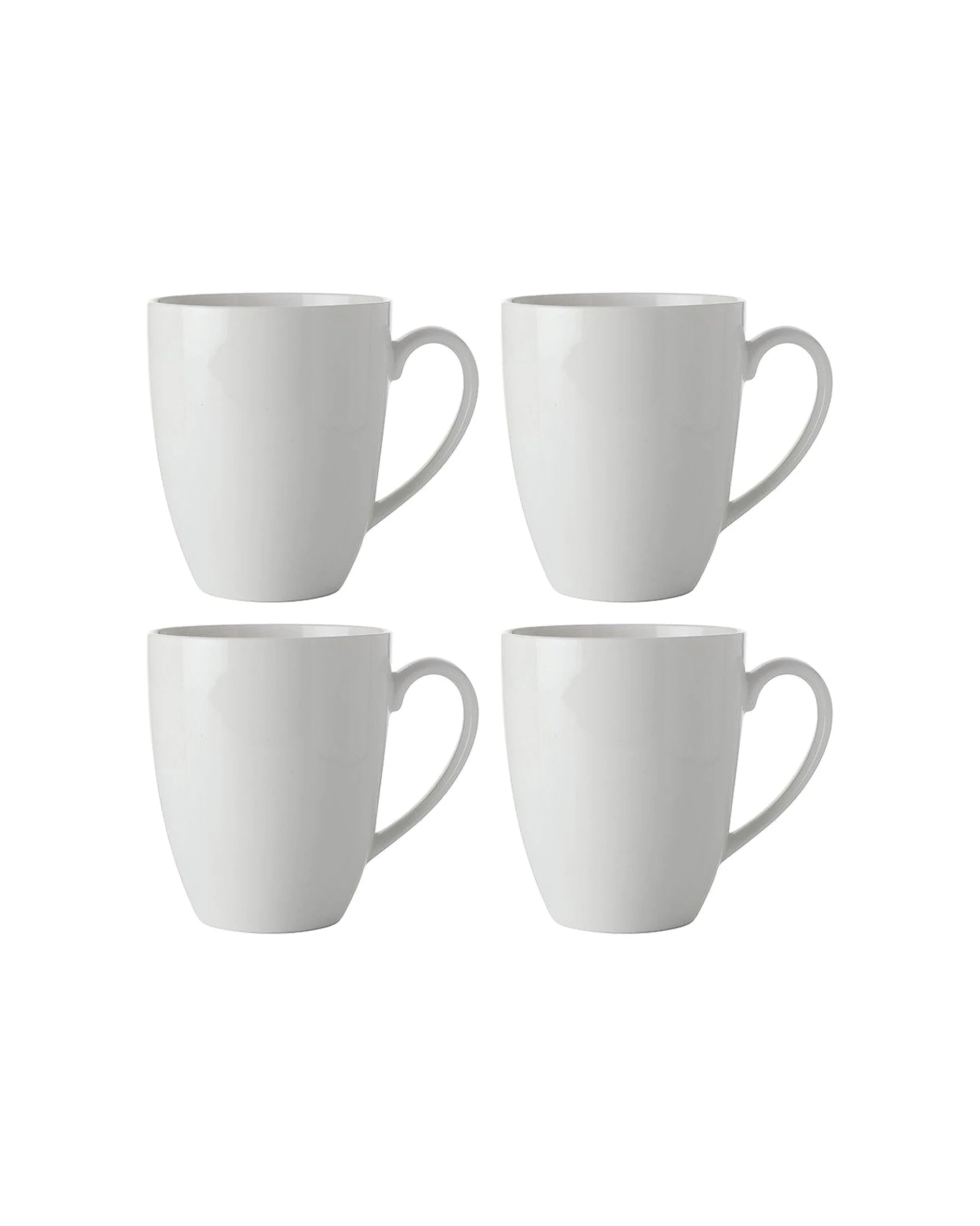 1 Maxwell & Williams 4x 480ml Basics Durable Porcelain Coupe Mug Set - White, 1 of 1