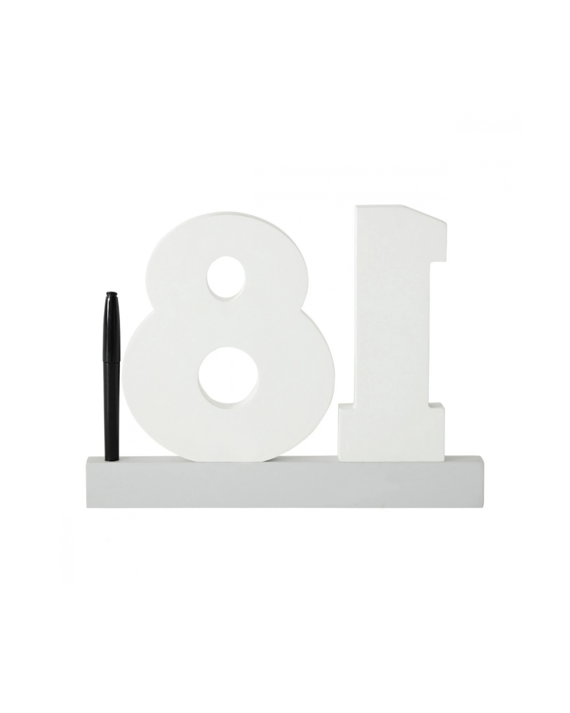 3 Splosh 18th Birthday Wooden Signature Number W/ Marker Keepsake 29x21cm White
 - White, 3 of 6