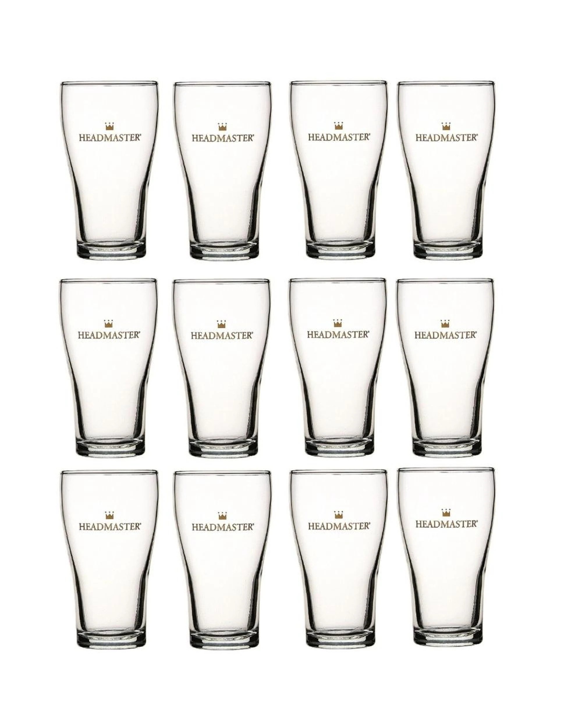 1 Crown Nucleated Headmaster Beer Conical Glasses 425ml  Set of 12 - Clear, 1 of 3
