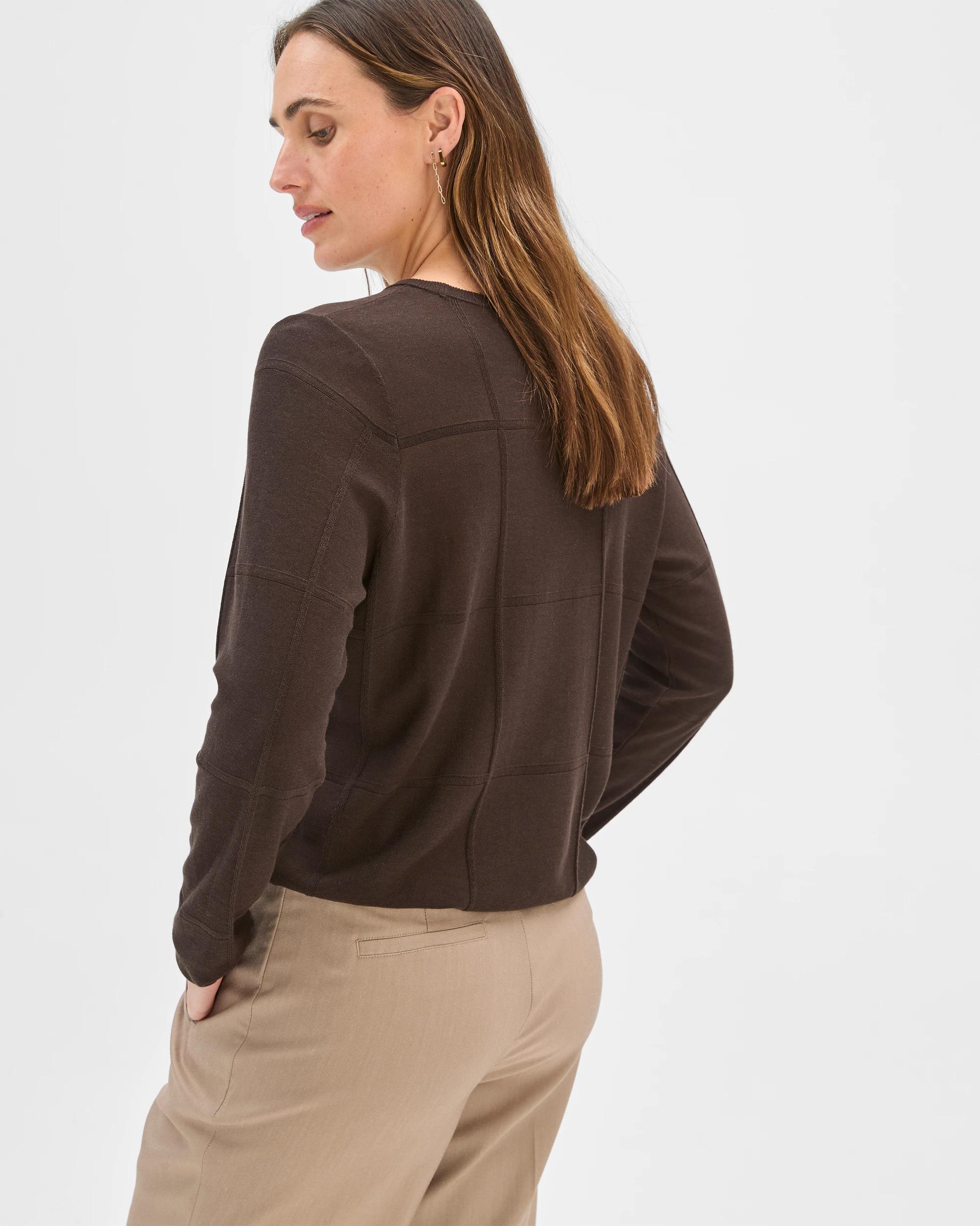 7 Preview Windowpane Knit Jumper COFFEE BEAN, 7 of 7