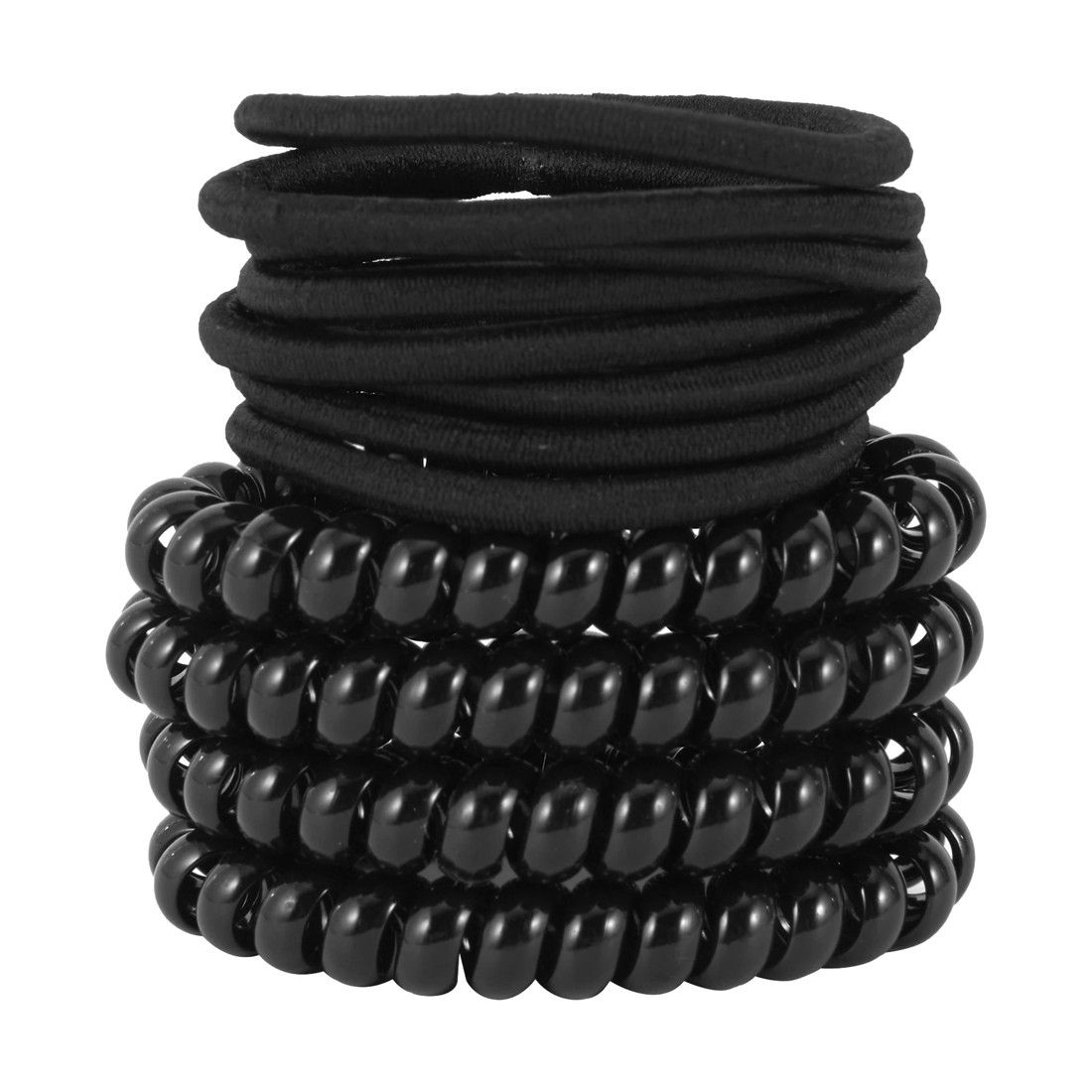 1 OXX Haircare 12 Pack Hair Elastics - Black, 1 of 4