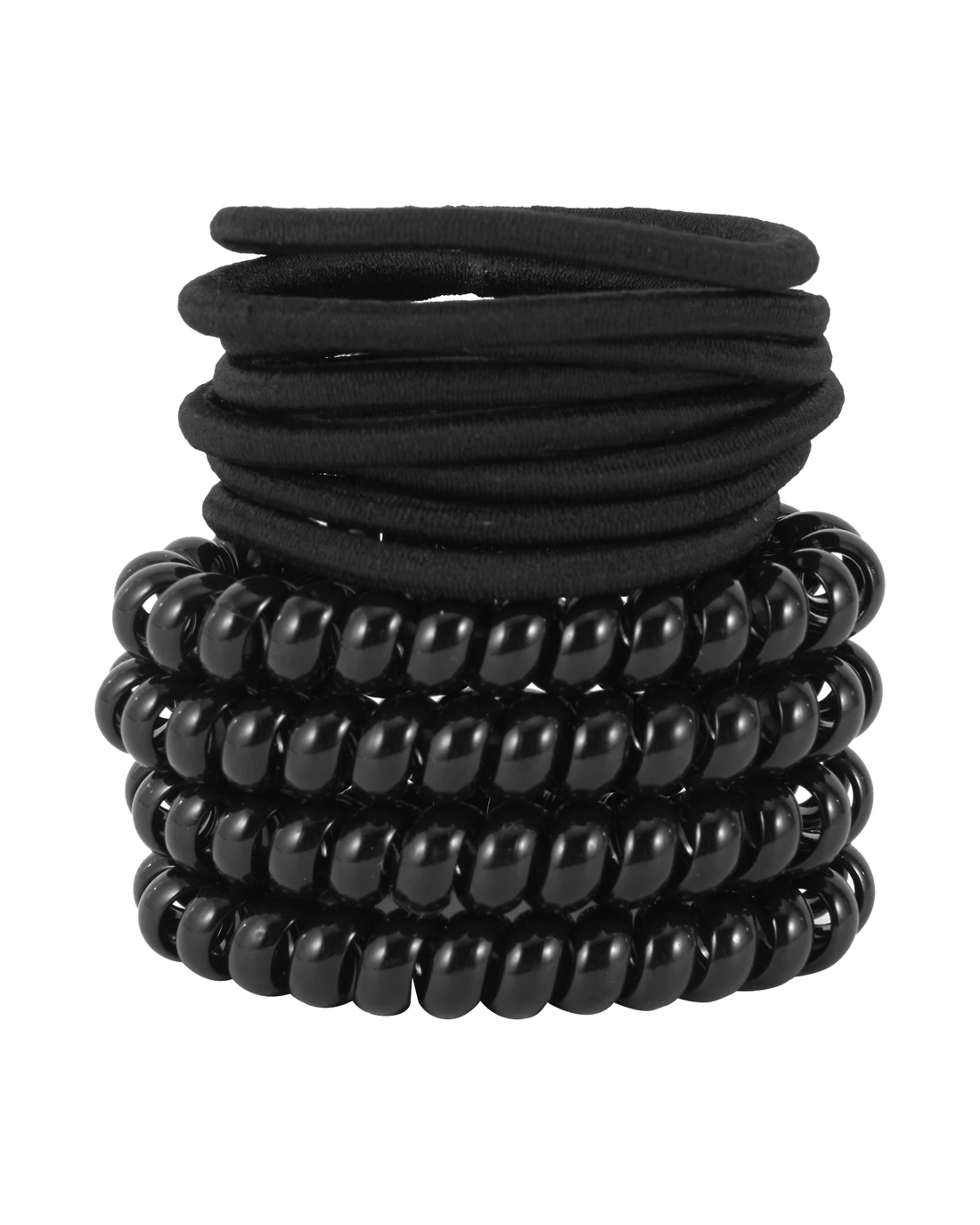 1 OXX Haircare 12 Pack Hair Elastics - Black, 1 of 4