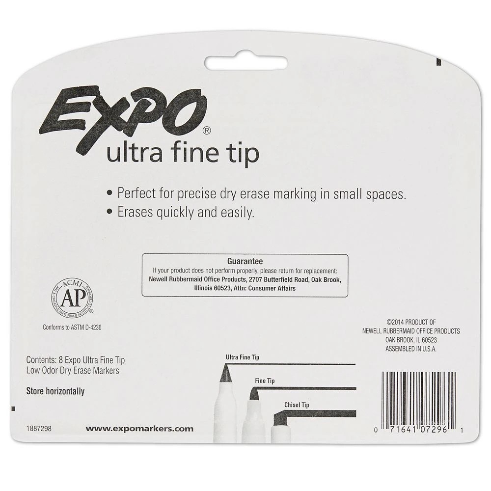 8 Expo Whiteboard Markers Ultra Fine Assorted 8 Pack, 8 of 8