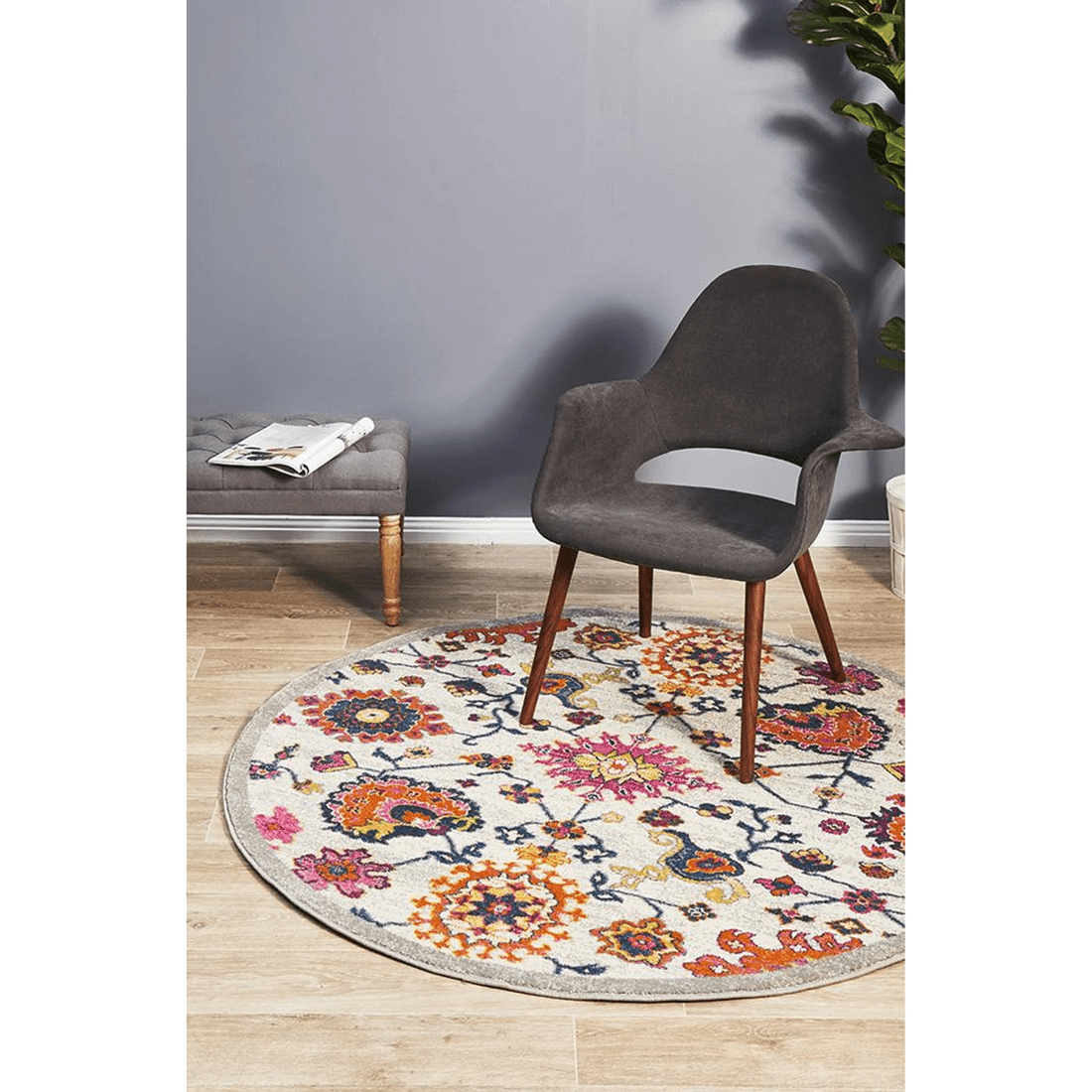 2 Rug Culture Babylon 208 Round Rug, Multi Polypropylene - Multi, 2 of 7