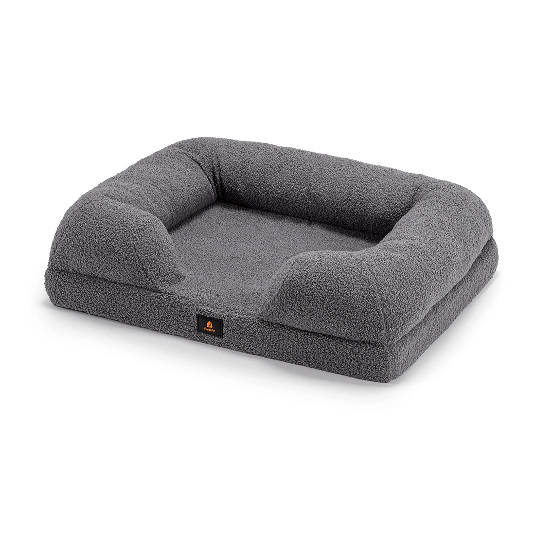 1 Petzly Memory Foam Dog Bed Pet Sofa Calming Bed Washable Removable - Grey, 1 of 3