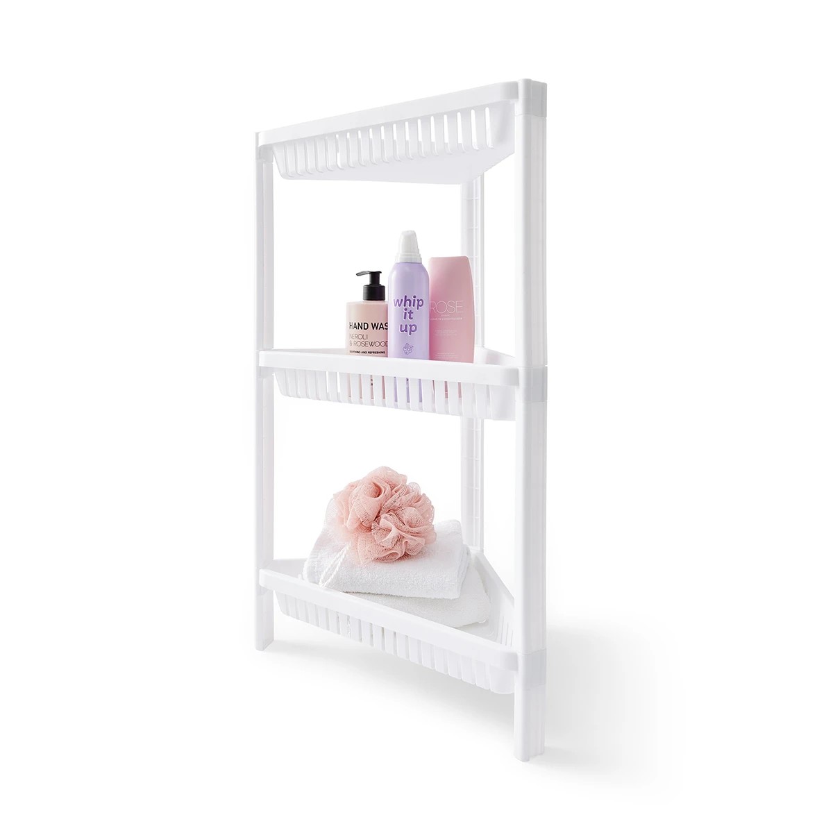 1 3 Tier Plastic Corner Shelf, 1 of 10