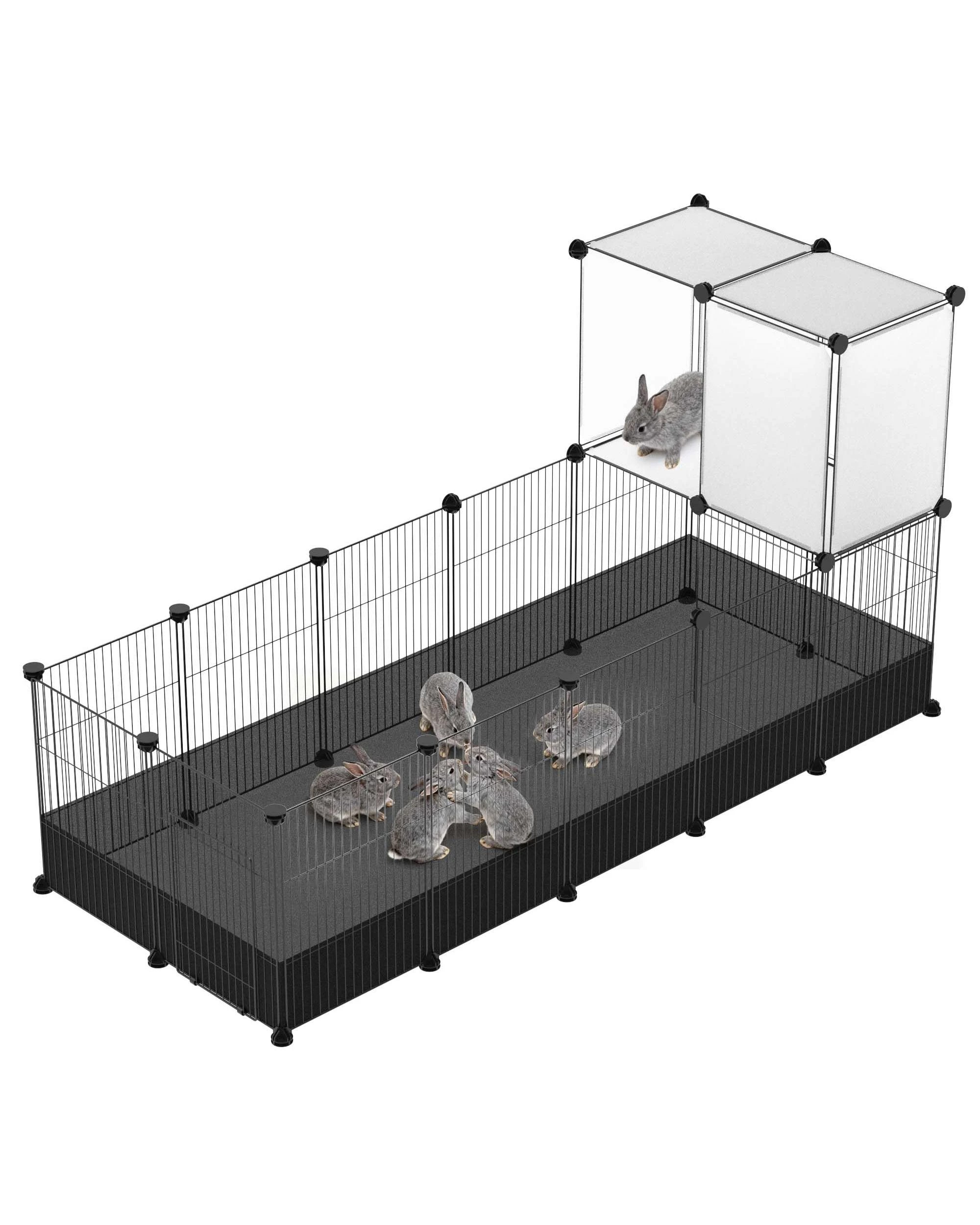 Advwin 24 Panels Pet Playpen Small Animal Cage Rabbit Hutch - Kmart