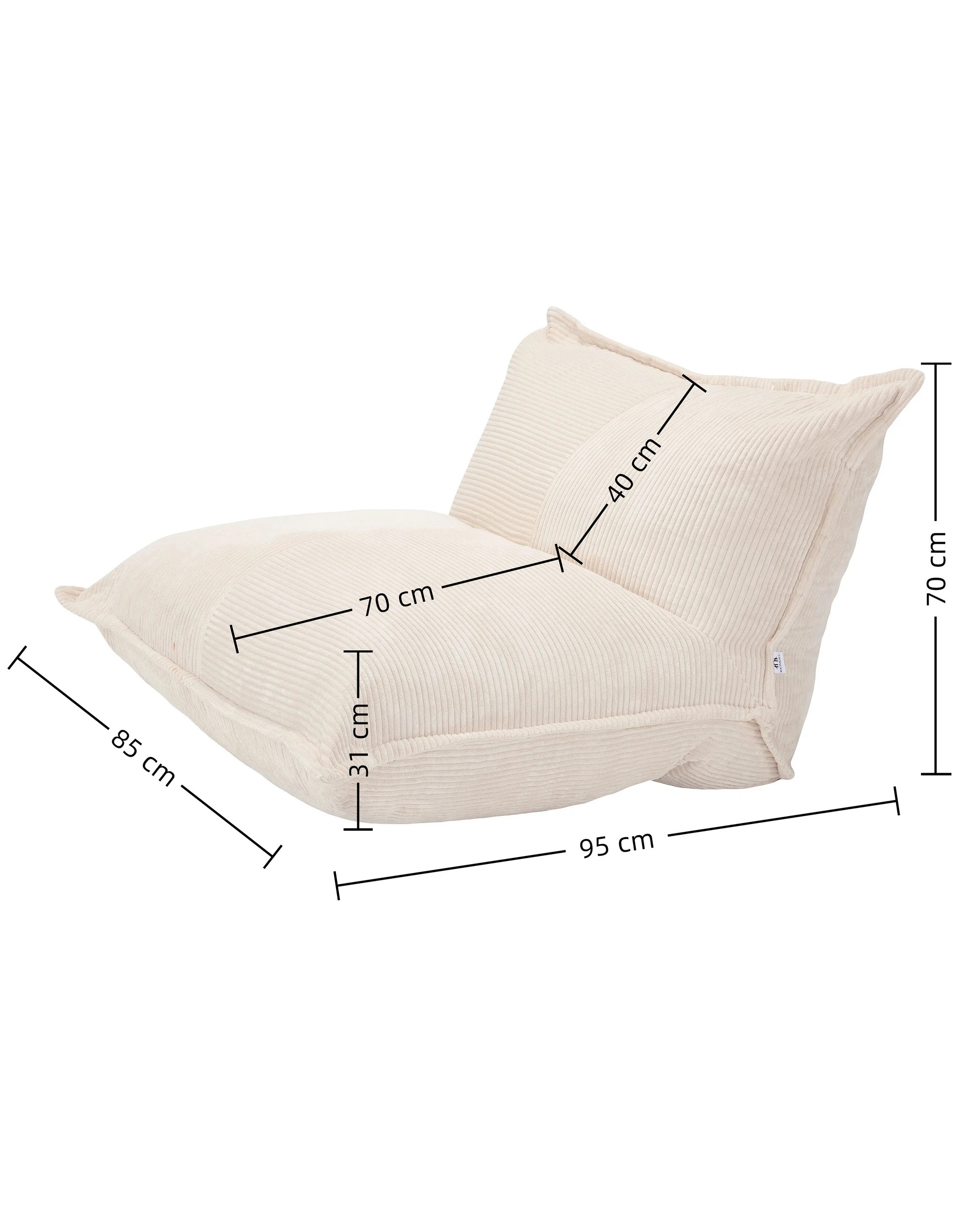7 IHOMDEC L Shape Corduroy Compression Sofa - Beige, 7 of 9