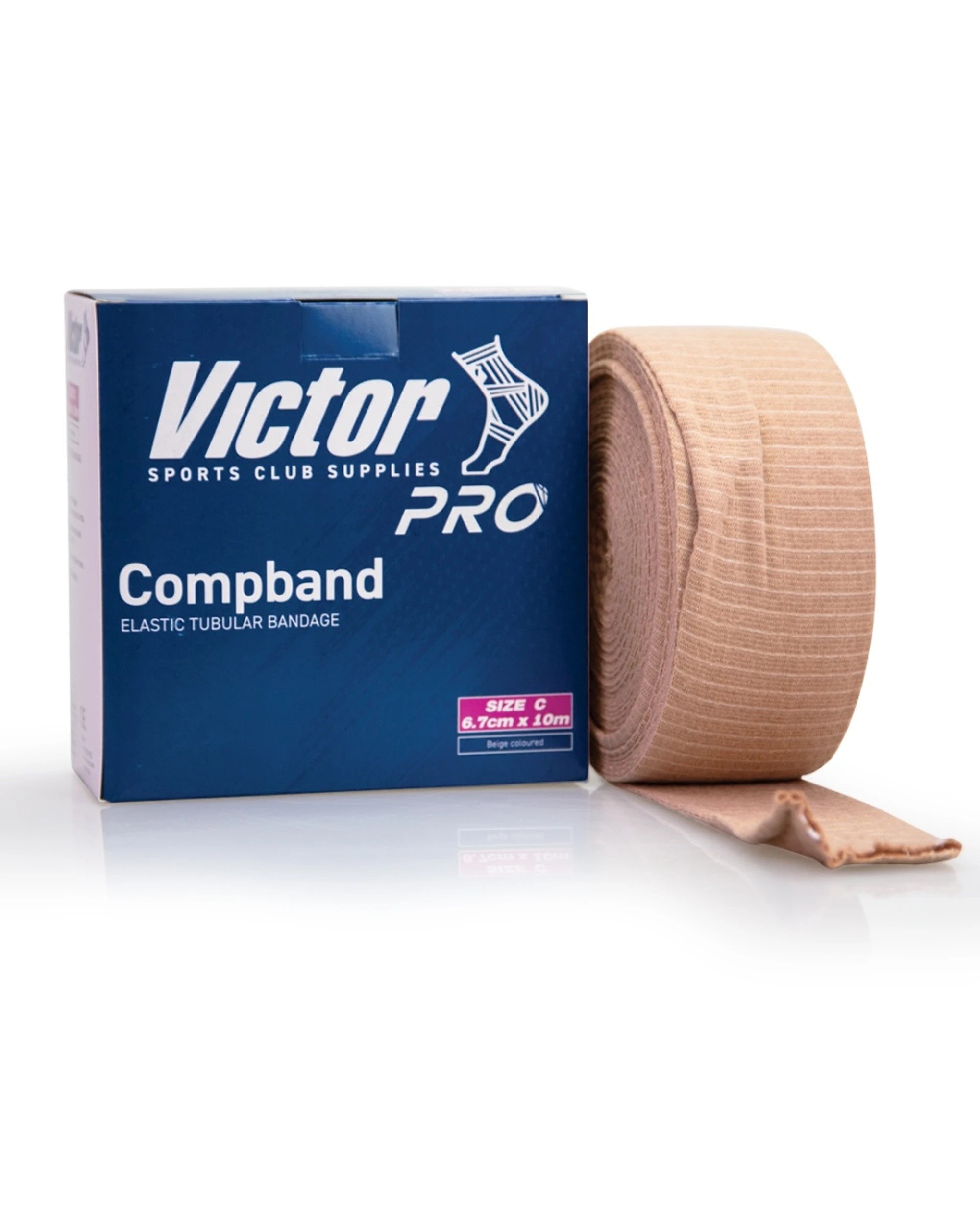 1 Victor Sports Pro Compband Elasticated Tubular Limb Bandage Size C 6.7cmx10m - Beige, 1 of 2