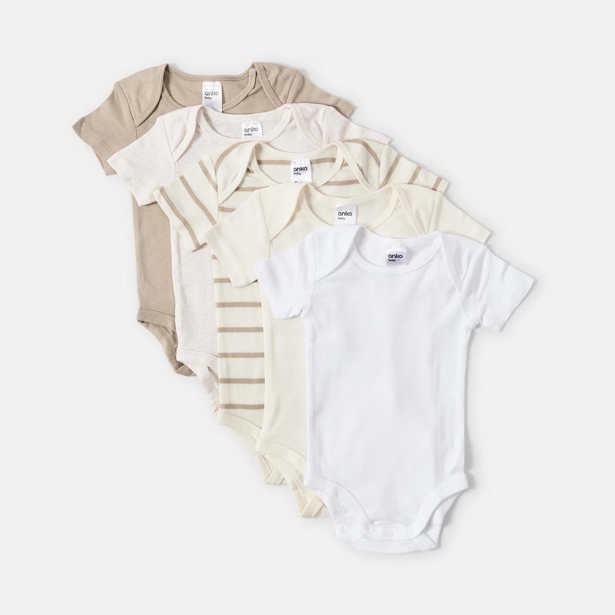 1 5 Pack Short Sleeve Bodysuits NEUTRAL 5PK, 1 of 8