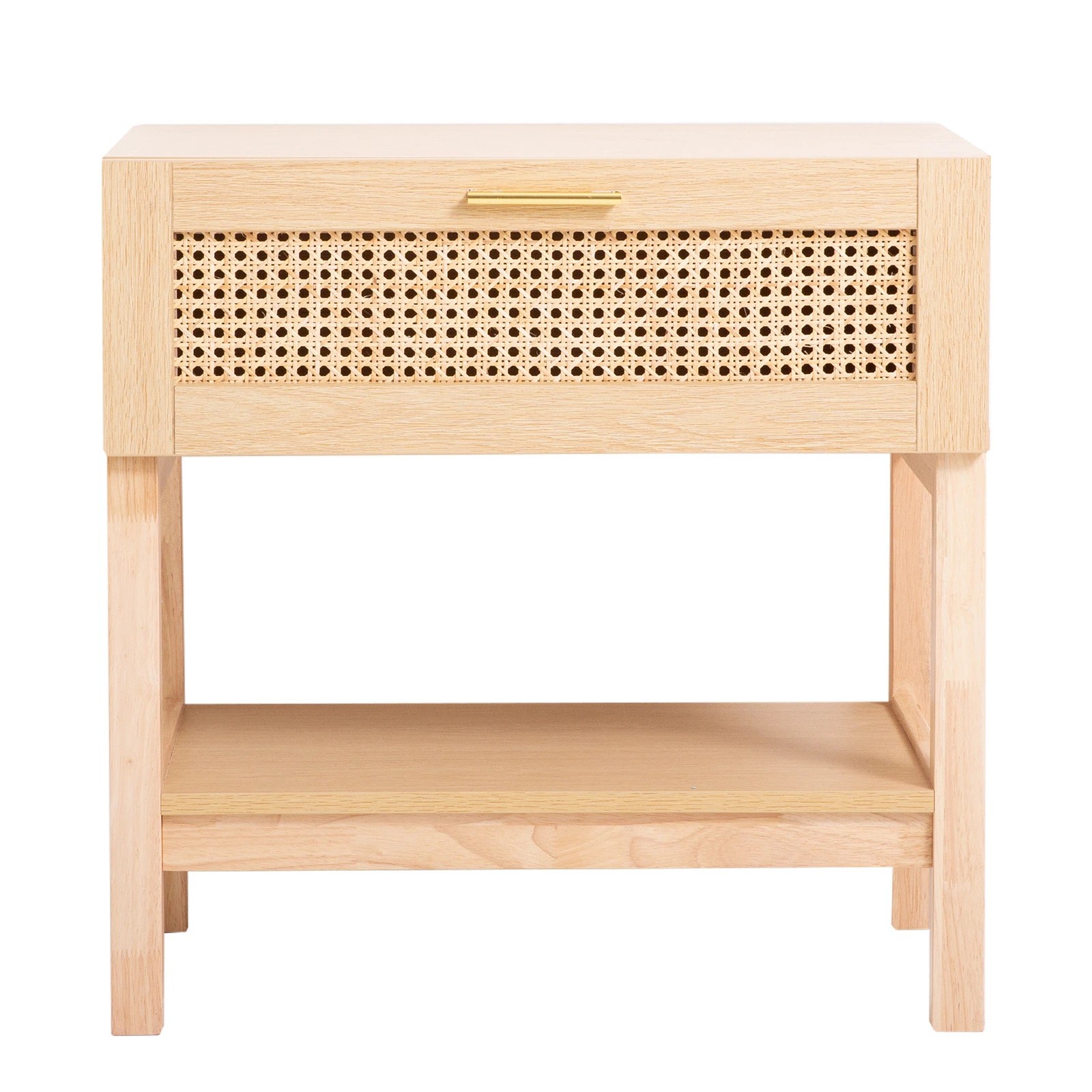 3 Casa Decor Santiago Rattan Bedside Table Drawers Table Nightstand Cabinet Oak - Brown, 3 of 10