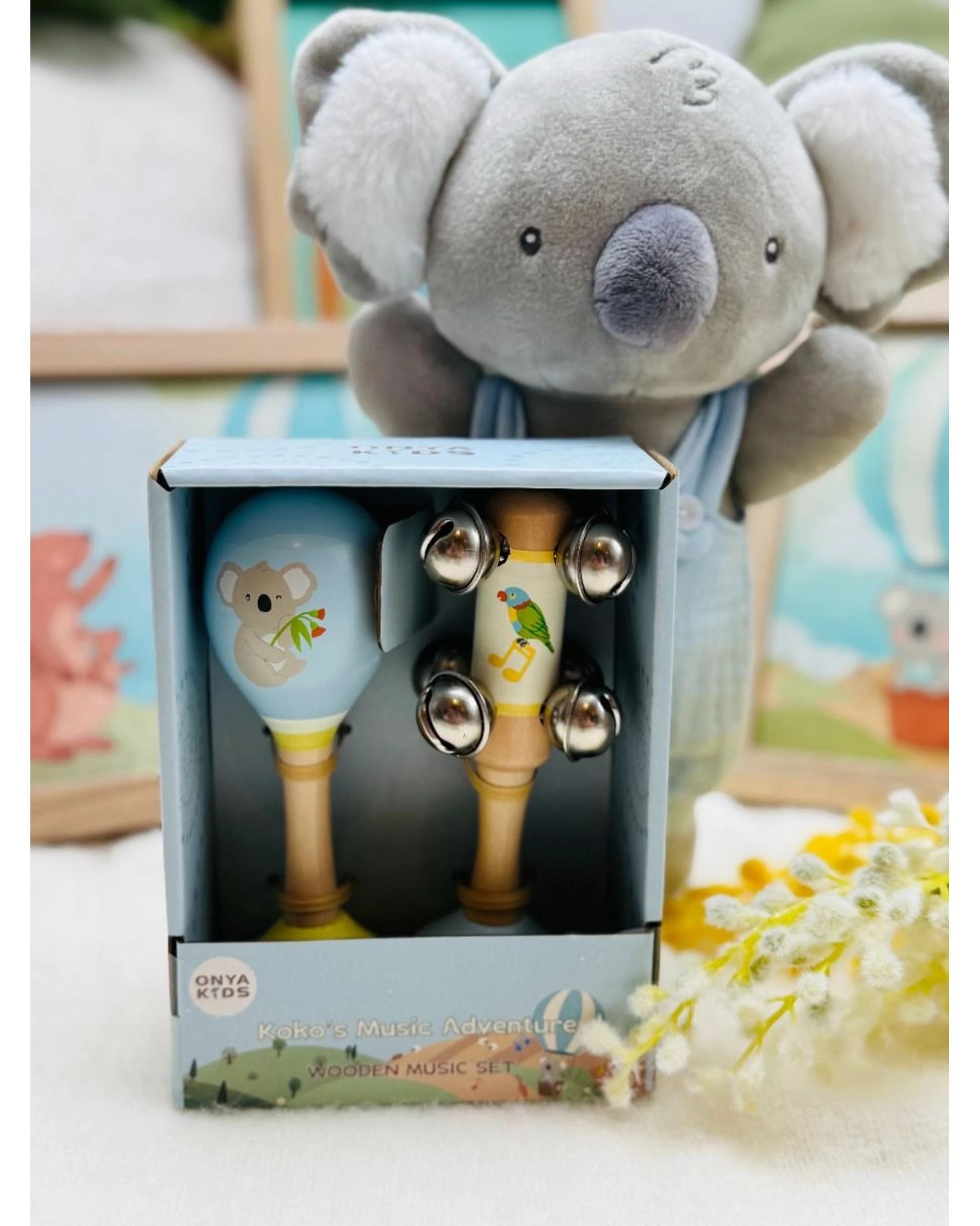 3 Onya Kids Koko's Music Adventure Koala and Rainbow Lorikeet Wooden Music 2 Piece Set, 3 of 5