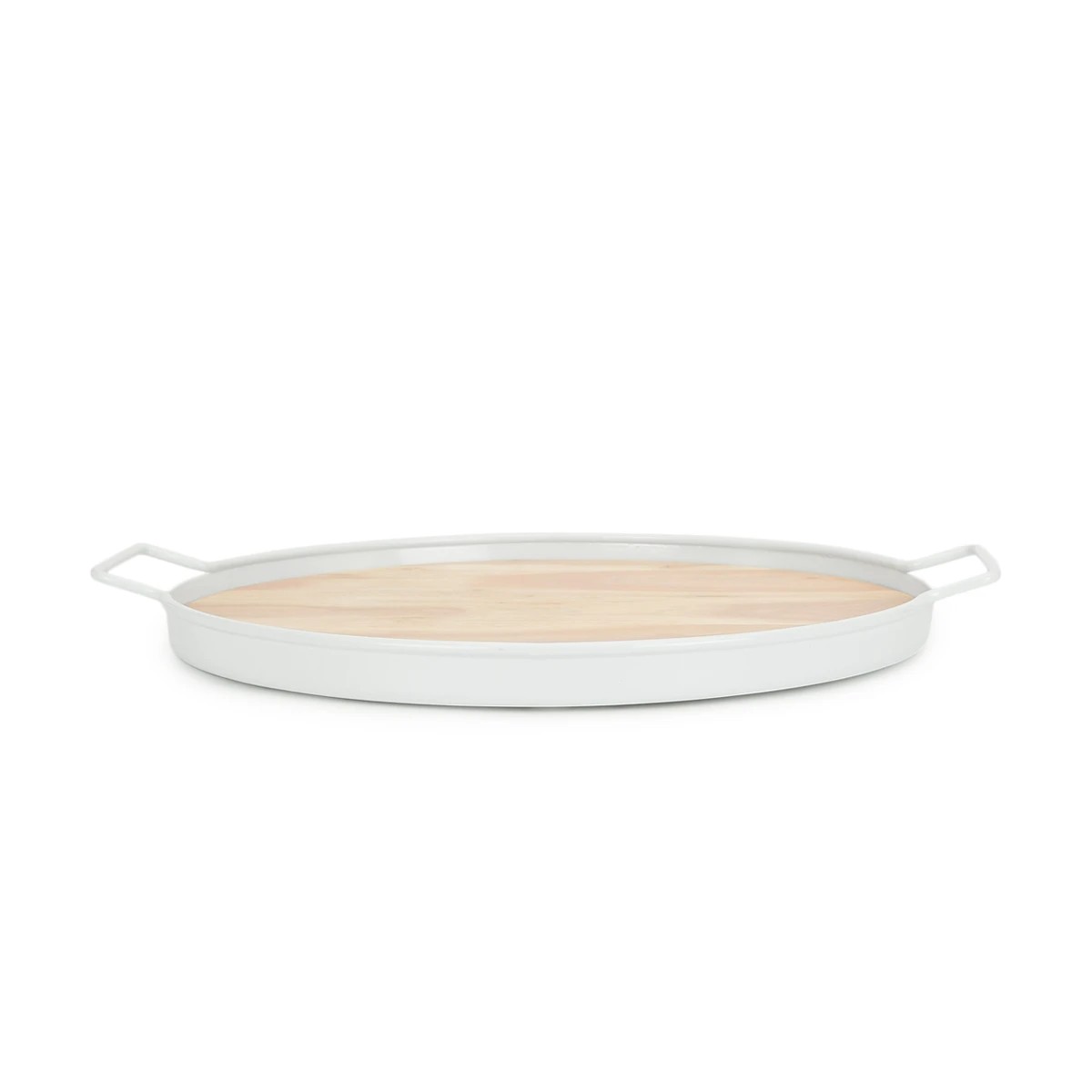 2 Metal & Acacia Wood Tray with Handles, 2 of 5
