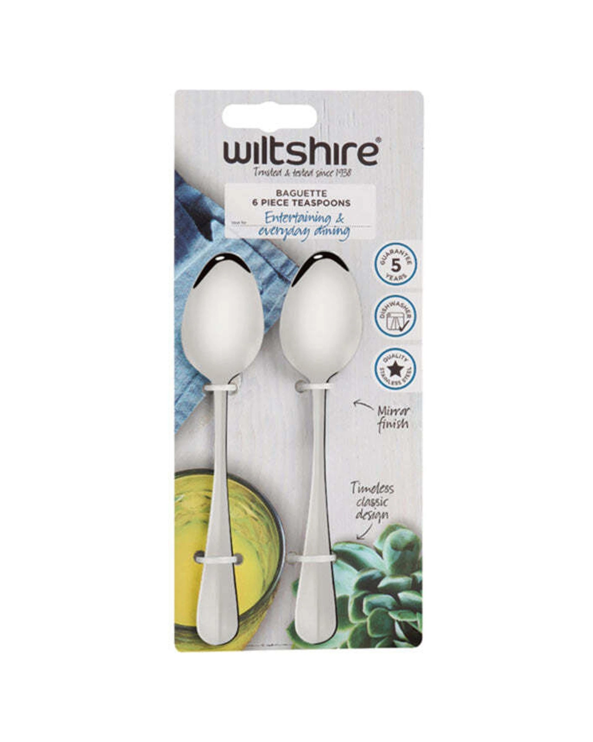 3 Wiltshire 6pc Baguette Stainless Steel Tea Spoons Kitchen Utensils Set - Silver, 3 of 3