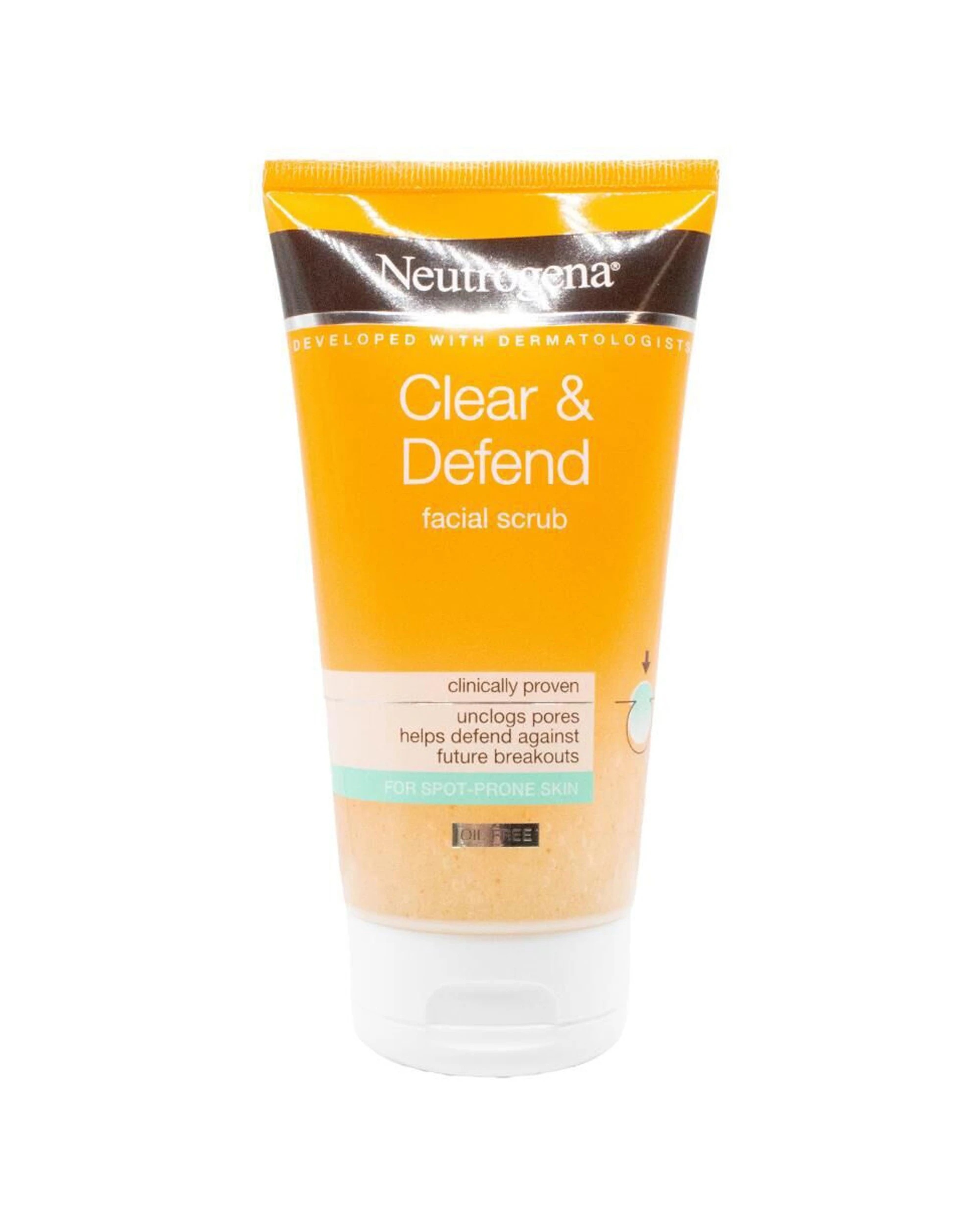 2 Neutrogena 6PK Defend Facial Scrub Care For Spot Prone Skin 150ml - Orange, 2 of 3