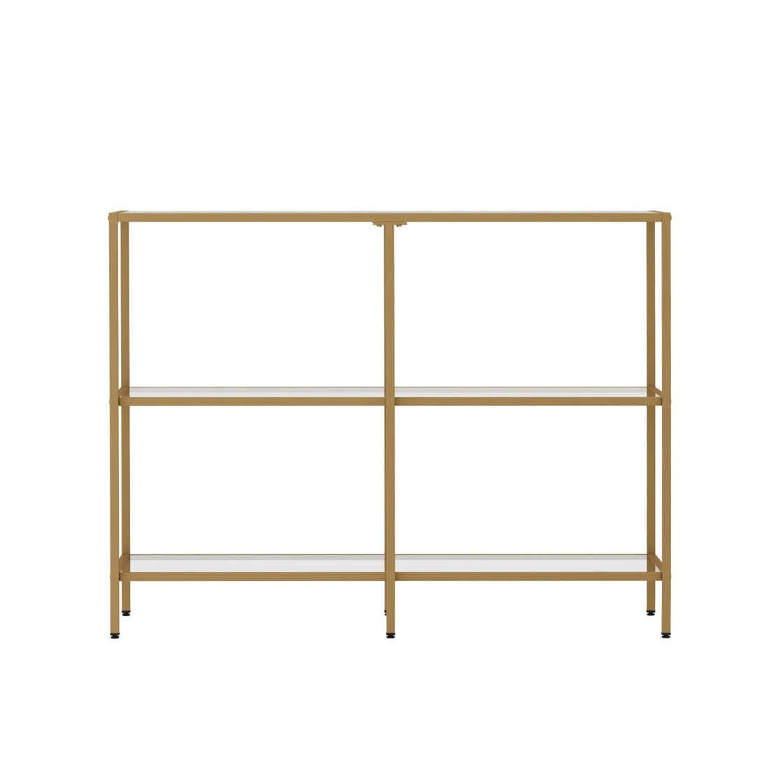 7 Oikiture Console Table Tempered Glass Sofa Table Hall Side Entry 3 Shelves
 - Gold, 7 of 10