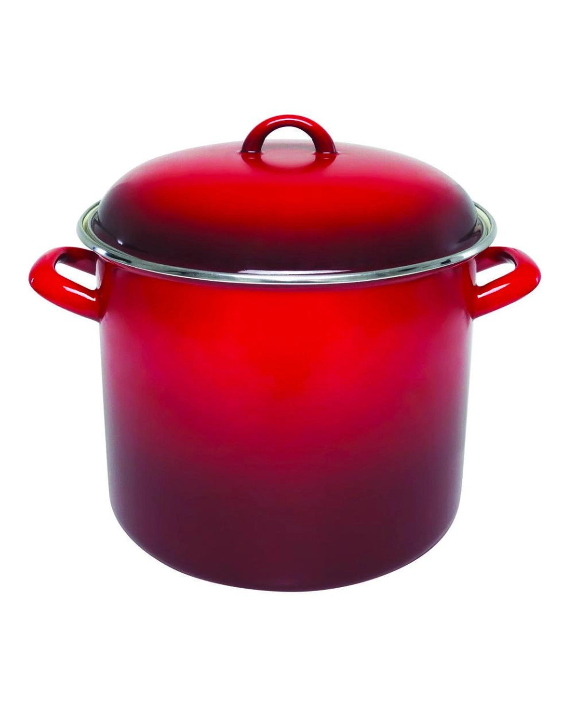 1 Chasseur Stock Pot Enamel On Steel Medium 24cm  8.2L Red, 1 of 1