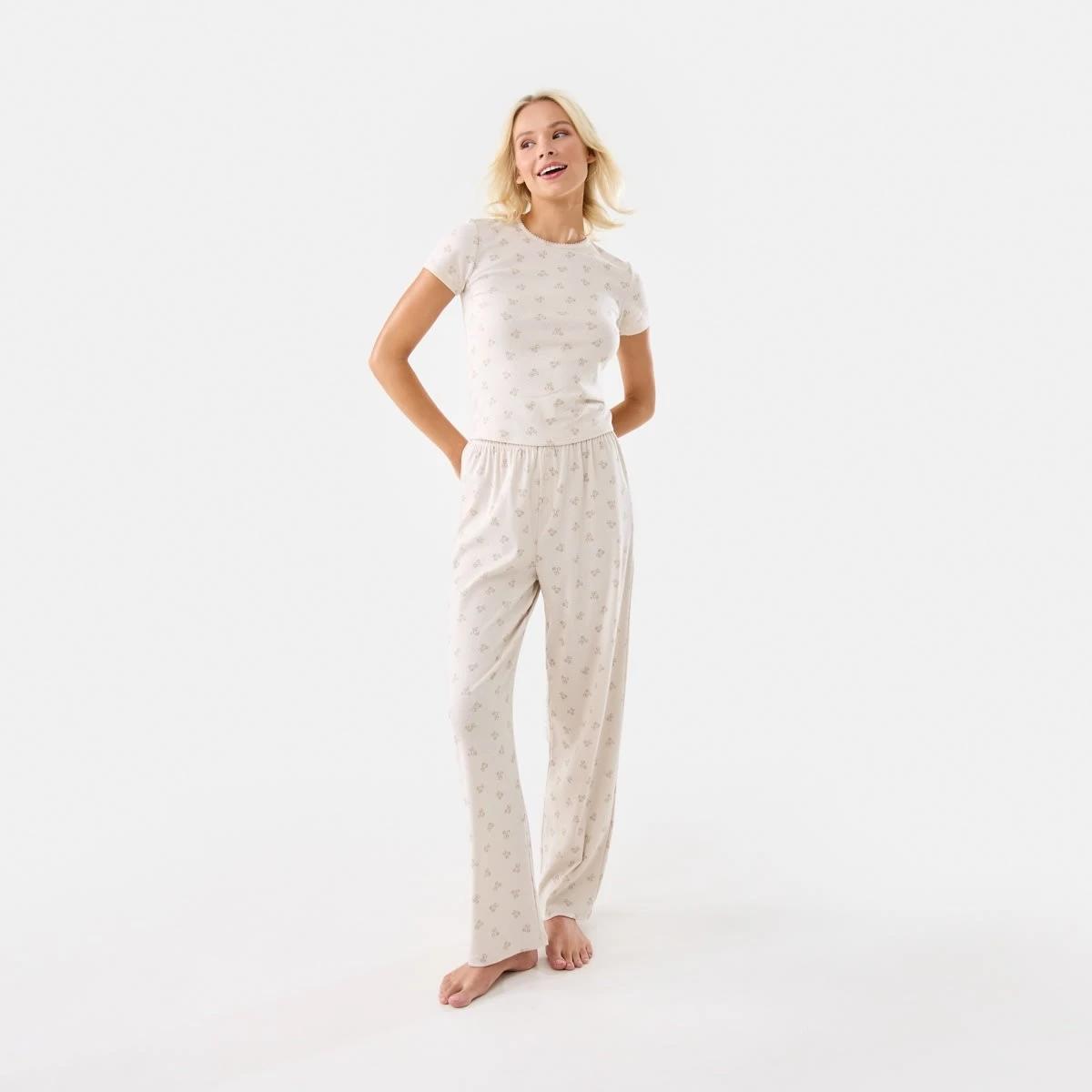 2 Short Sleeve Pointelle Fitted T-shirt Tdy Bear L, 2 of 7