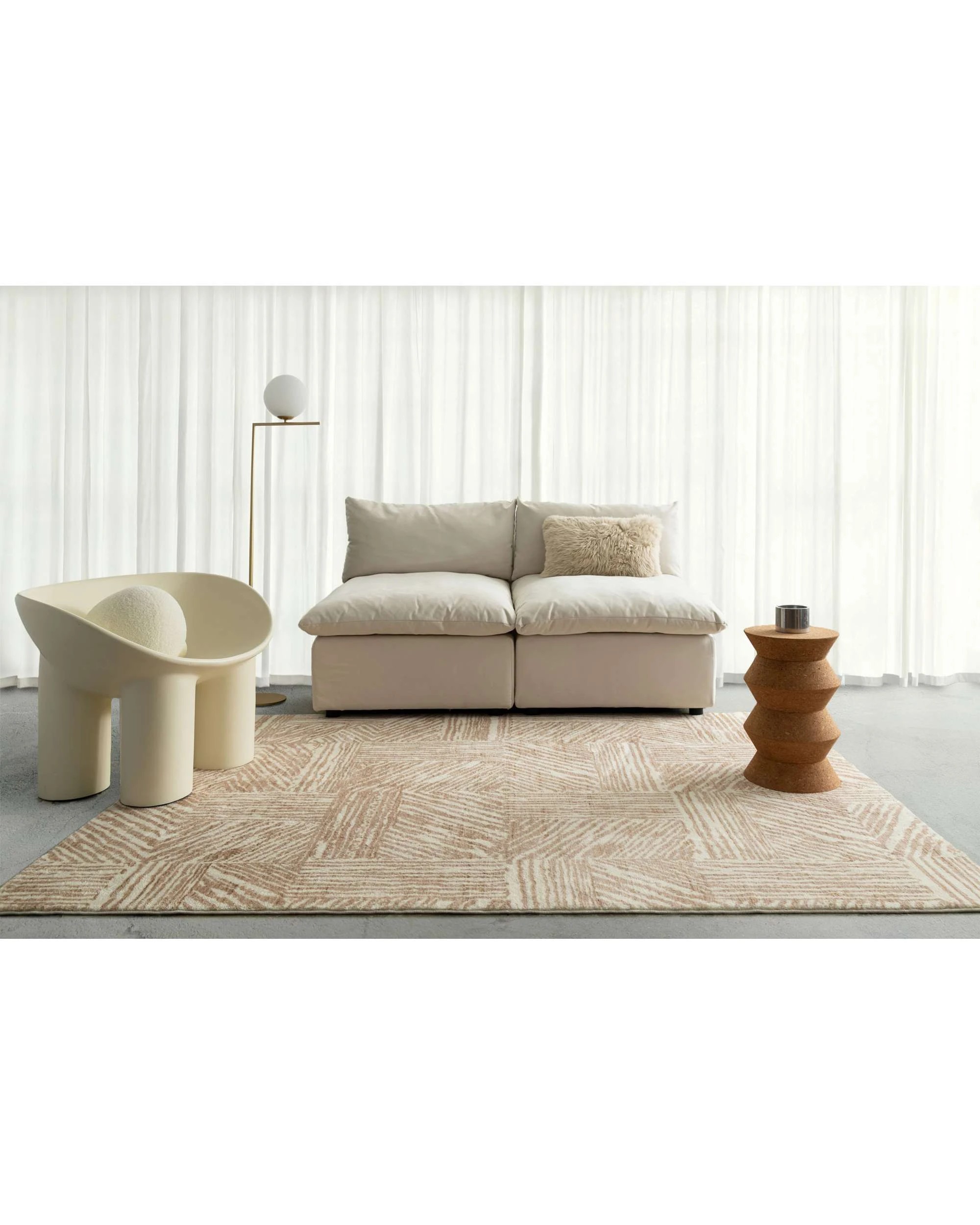 2 Loopsie Chita Geometric Washable Rug-180cm x 120cm - Brown, 2 of 7